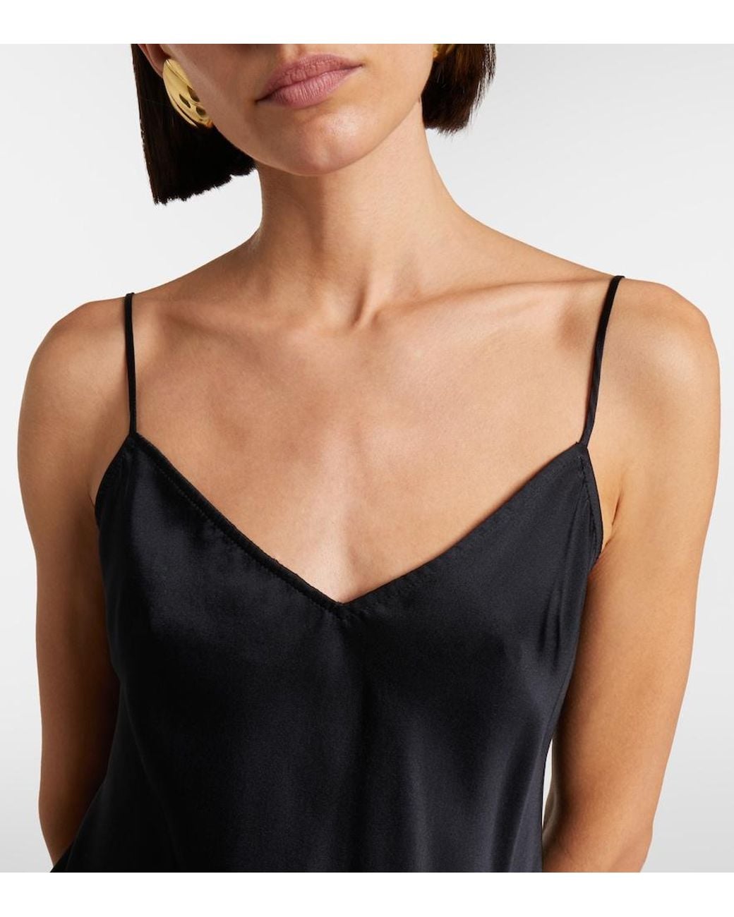 Nili Lotan Black Nadine Lace-Trimmed Silk Camisole