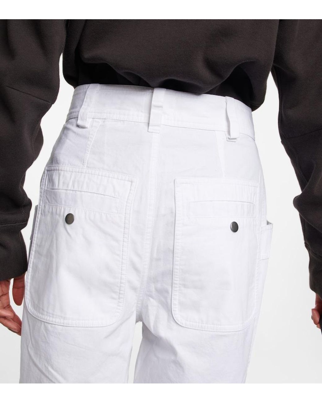 Isabel Marant White Ruby High–Rise Cotton Pants