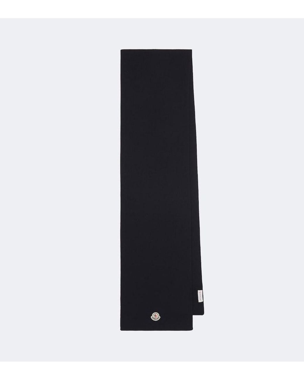Moncler Black Virgin Wool Scarf for men