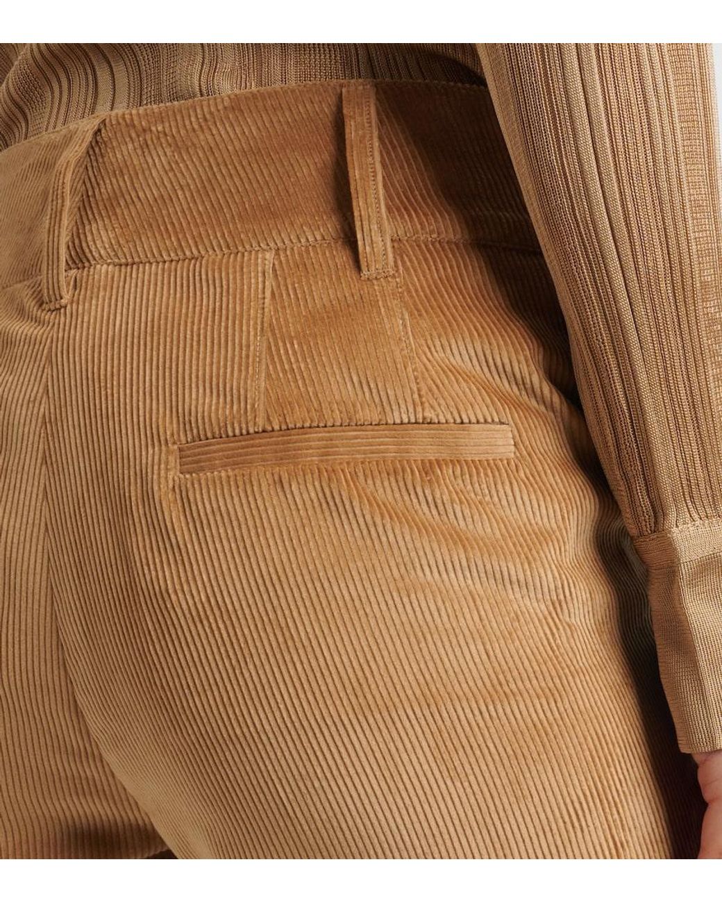 Gabriela Hearst Natural Ianthe Cotton Corduroy Flared Pants