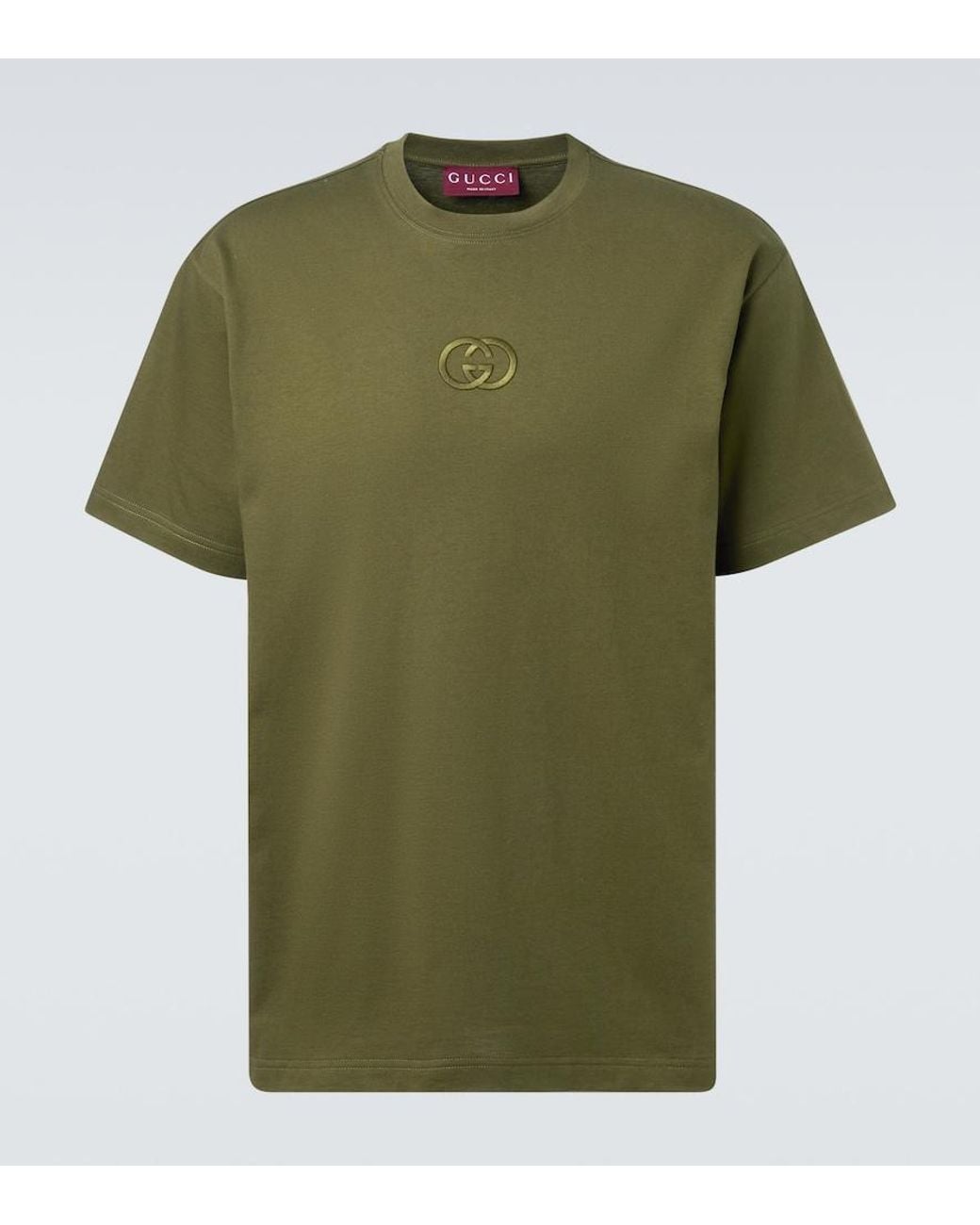 Gucci Green Interlocking G Cotton Jersey T-Shirt for men