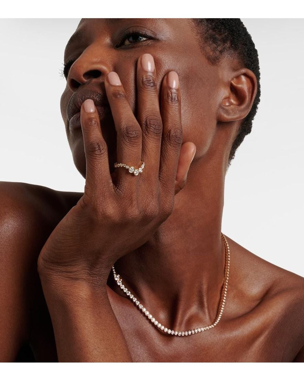 Sophie Bille Brahe White Ensemble Ocean 18Kt Ring With Diamonds
