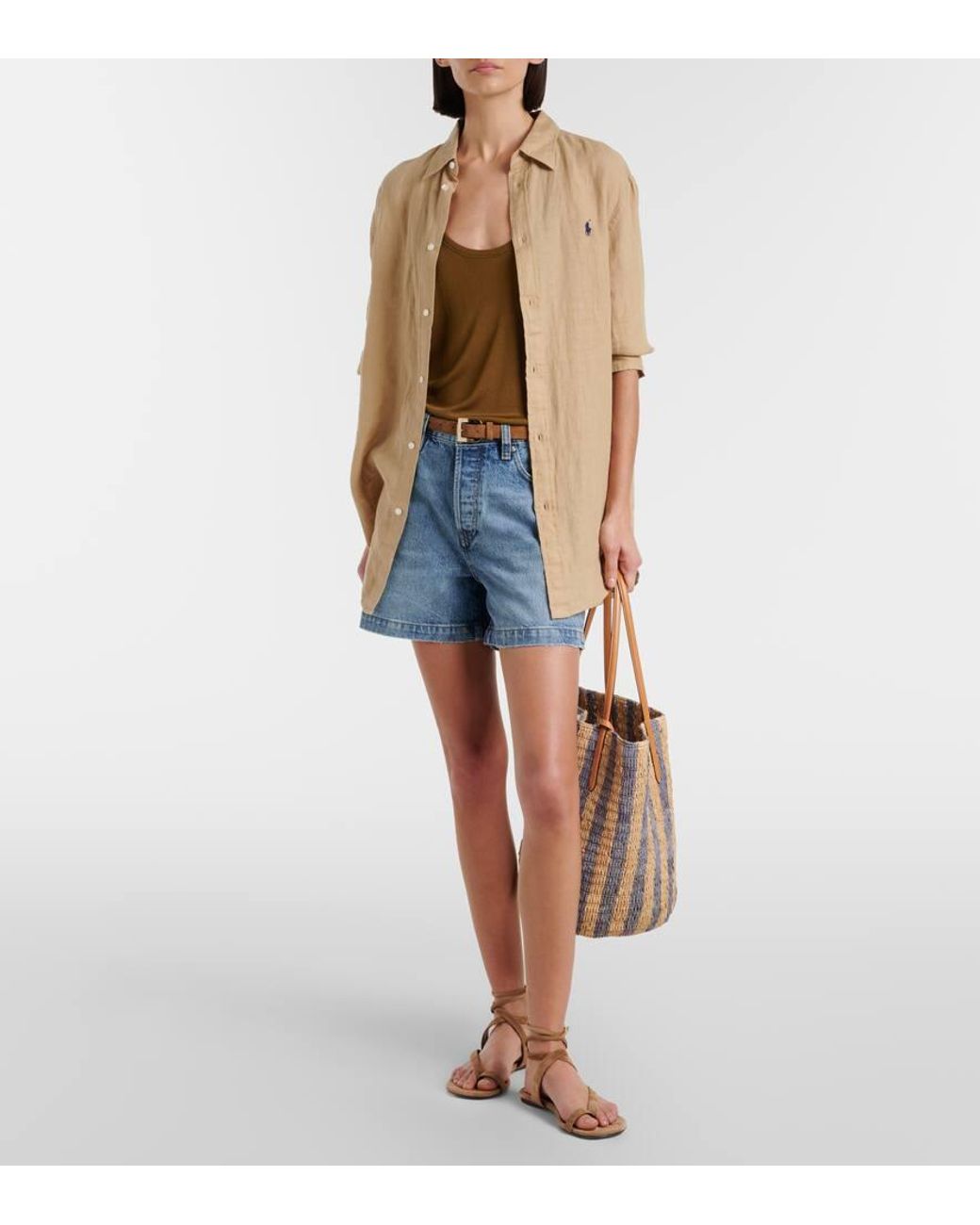 Short Everyday En Denim FRAME en coloris Blue