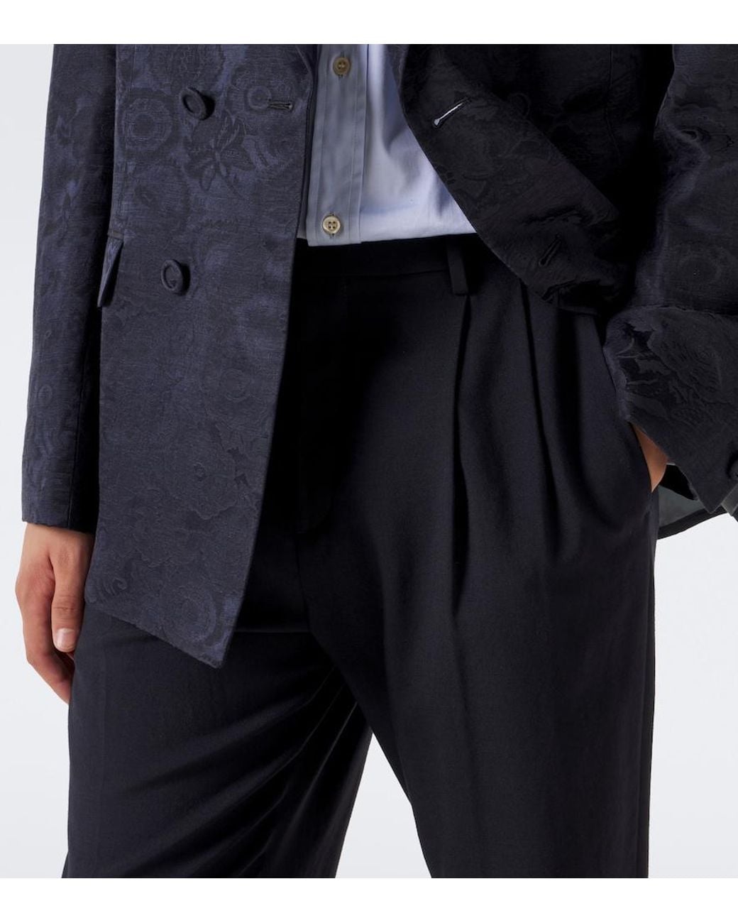 Valentino Garavani Blue Virgin Wool Straight Pants for men