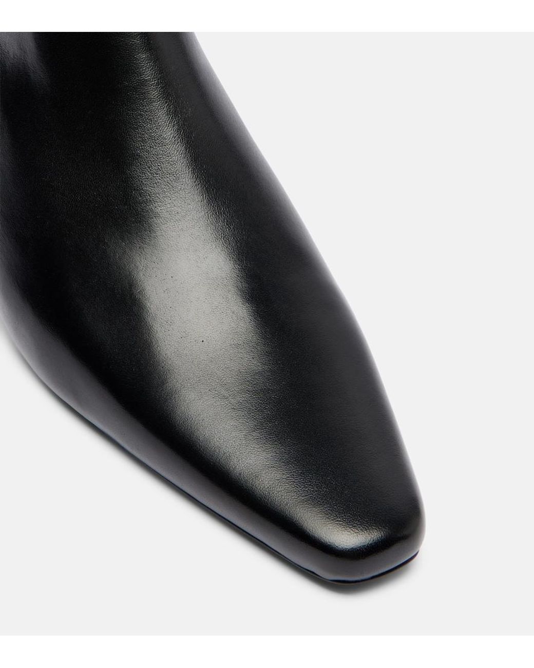 Staud Black Wally Flat Leather Ankle Boots
