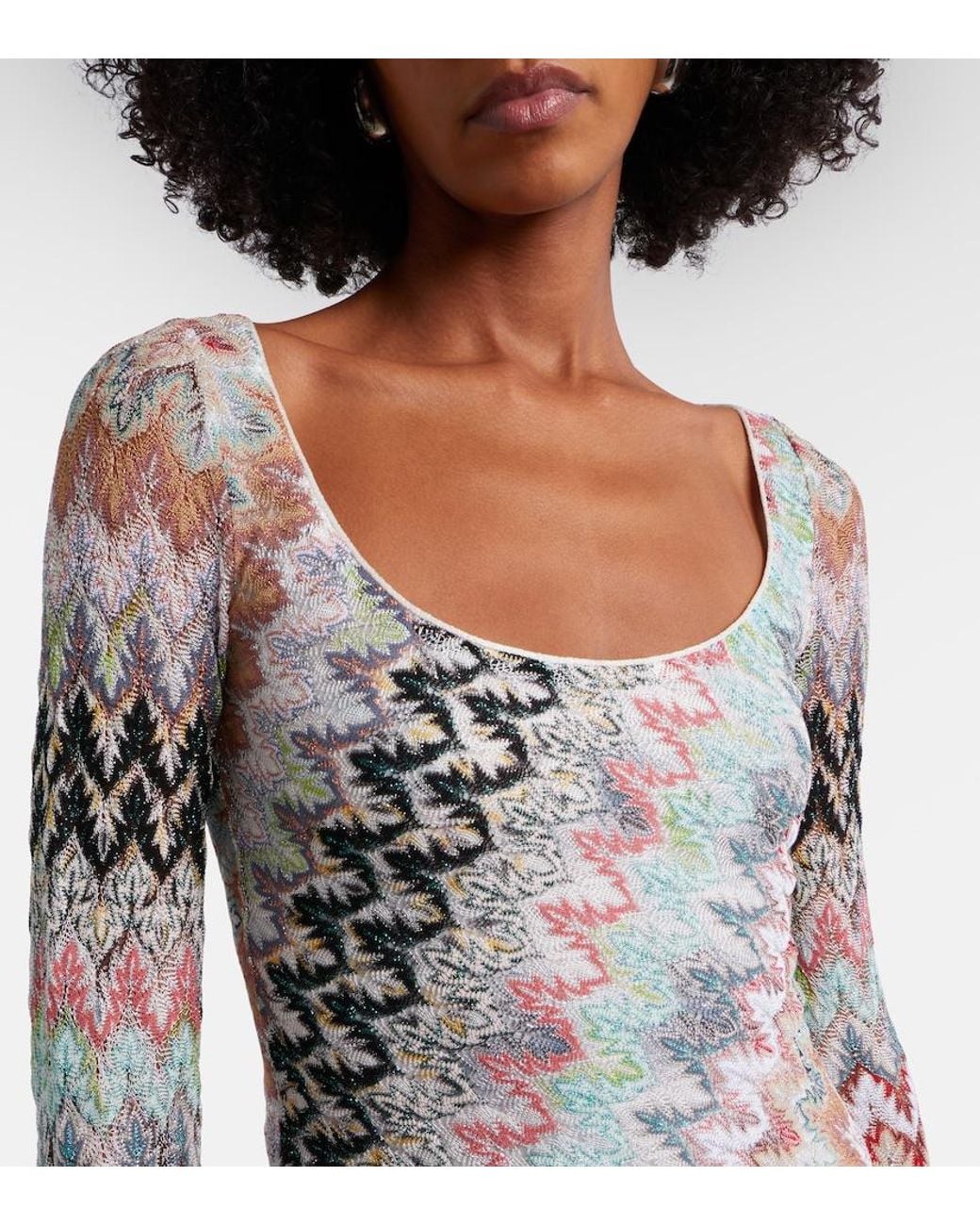 Missoni Gray Zigzag Lame Maxi Dress