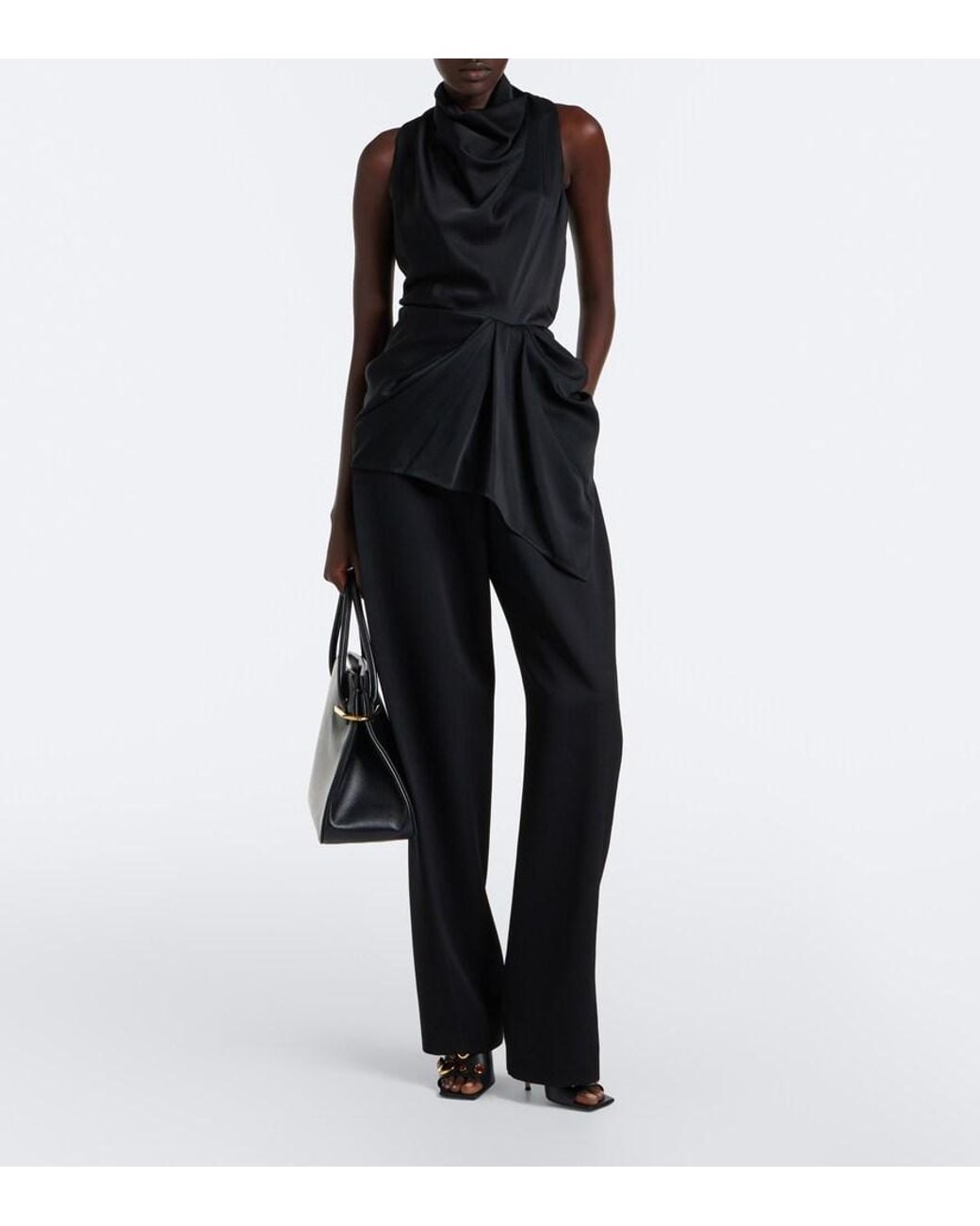 Givenchy Black Sliced Square Embellished Leather Mules