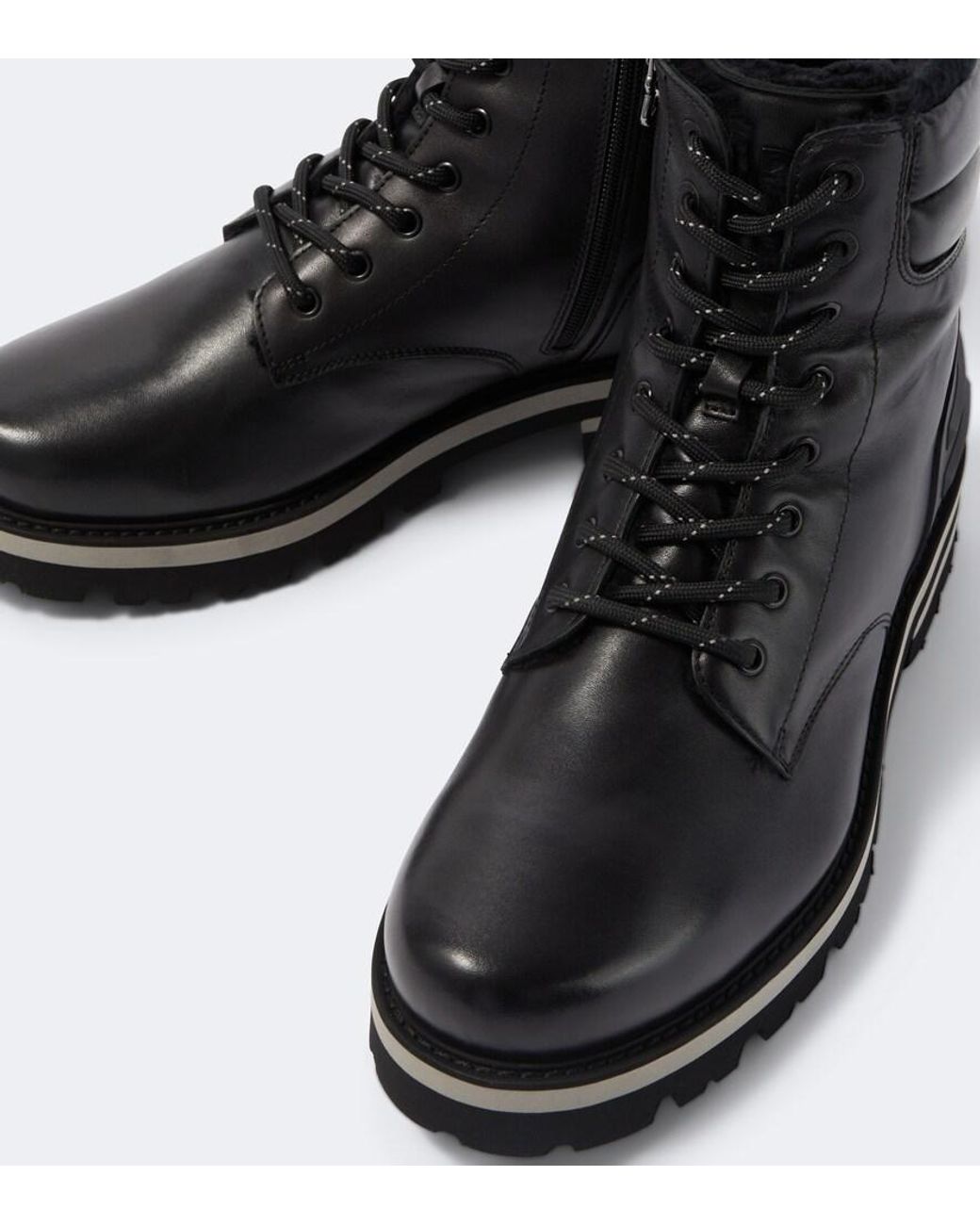 Bogner Black Courchevel Leather Lace-Up Boots for men