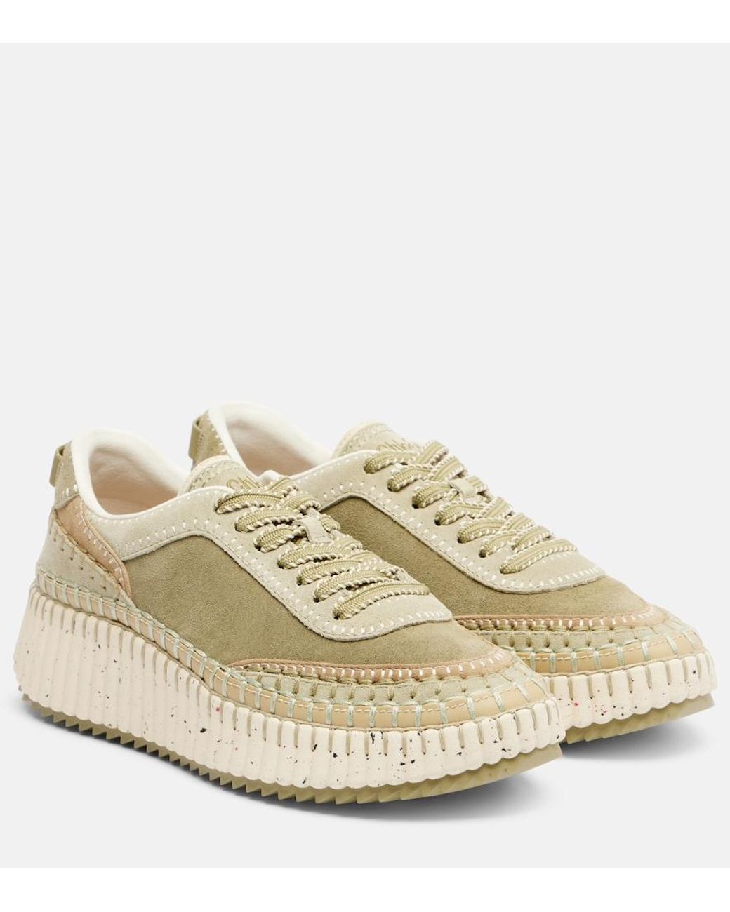 Chloé Metallic Nama Suede Sneakers