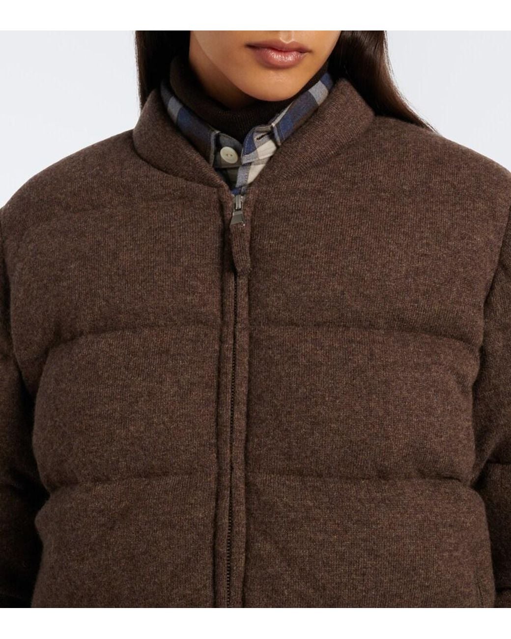 Jardin Des Orangers Brown Cashmere Down Jacket
