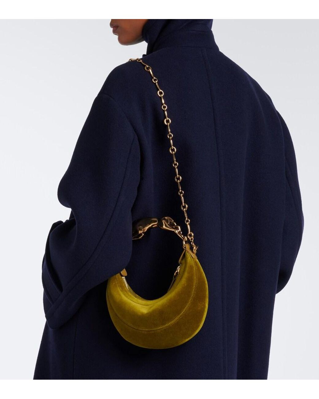 Chloé Green Chain Horse Small Velvet Top-Handle Bag