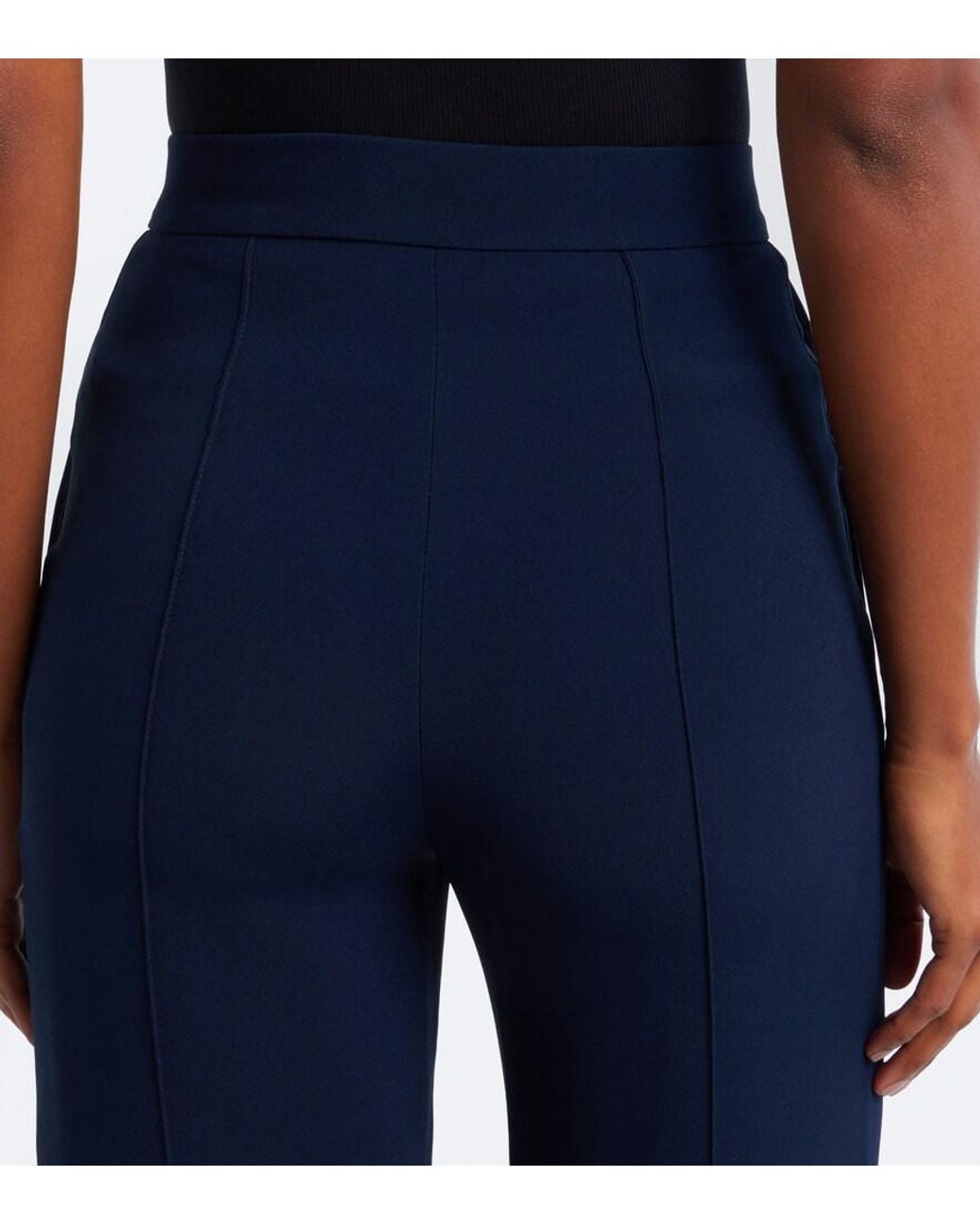 Elie Saab Blue Crepe Wide-Leg Pants