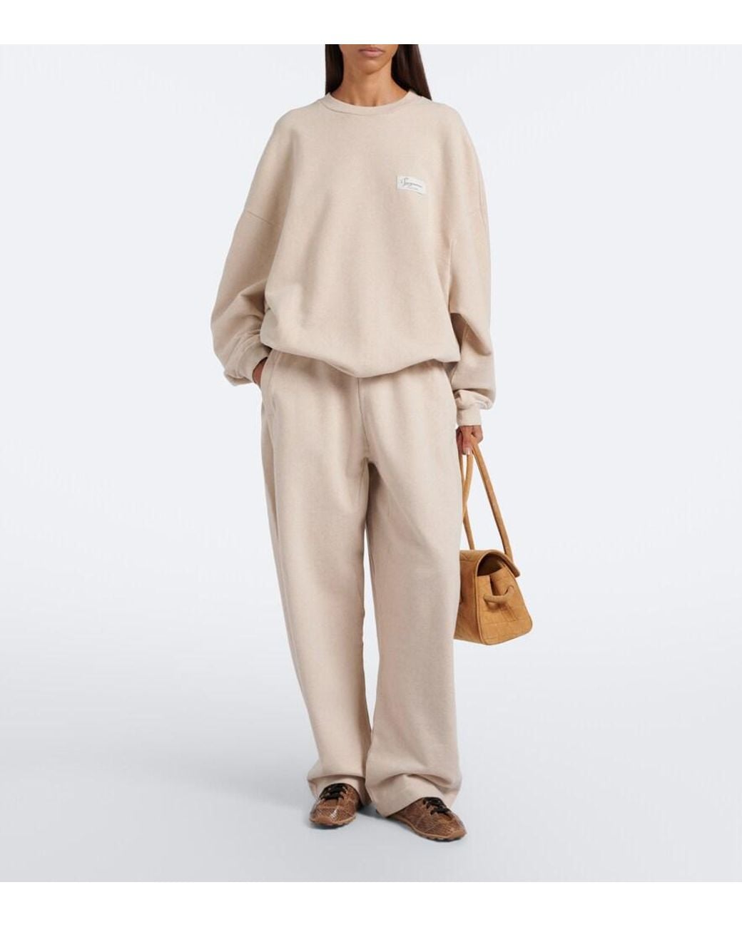 Jacquemus Natural Corso Cotton Fleece Sweatpants