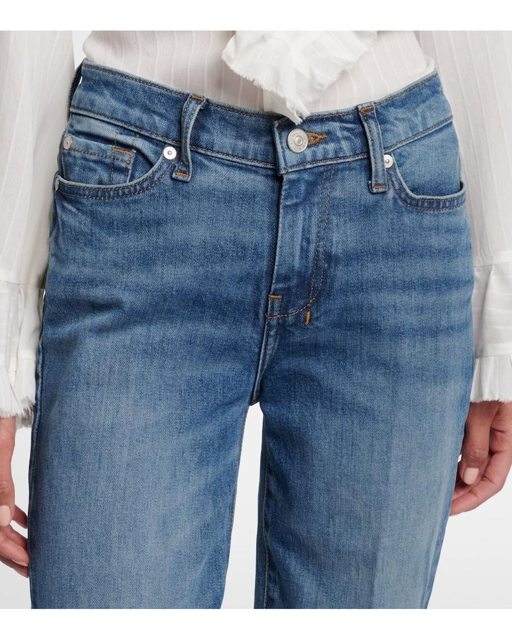 7 For All Mankind Blue Dojo Flared Jeans