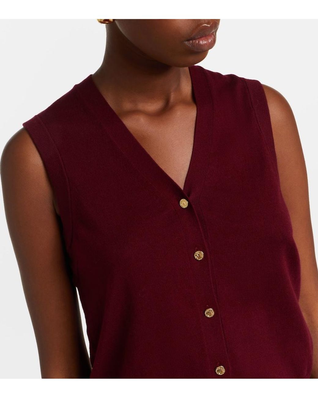 Max Mara Purple Cotton And Silk Vest
