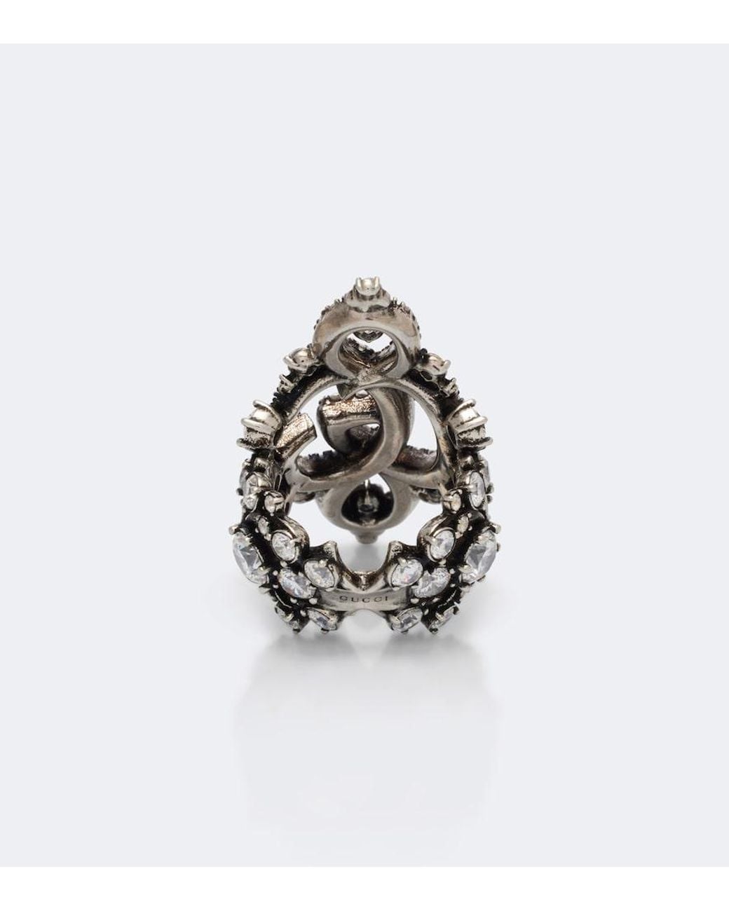 Gucci White Gg Marmont Embellished Ring