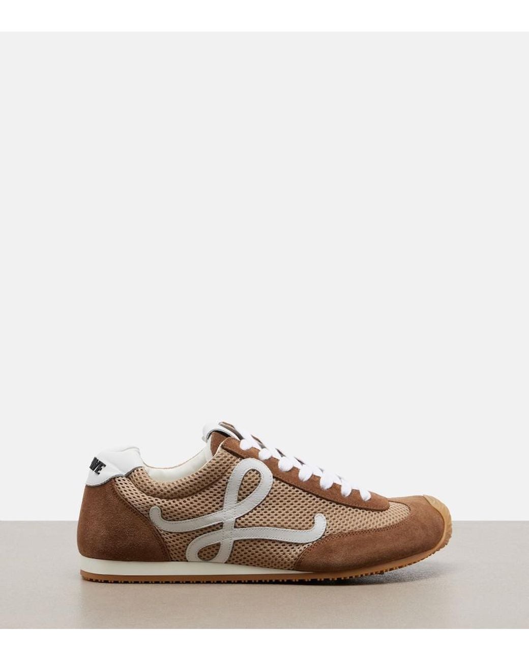 Loewe Brown Ballet Runner 2.0 Suede-Trimmed Sneakers