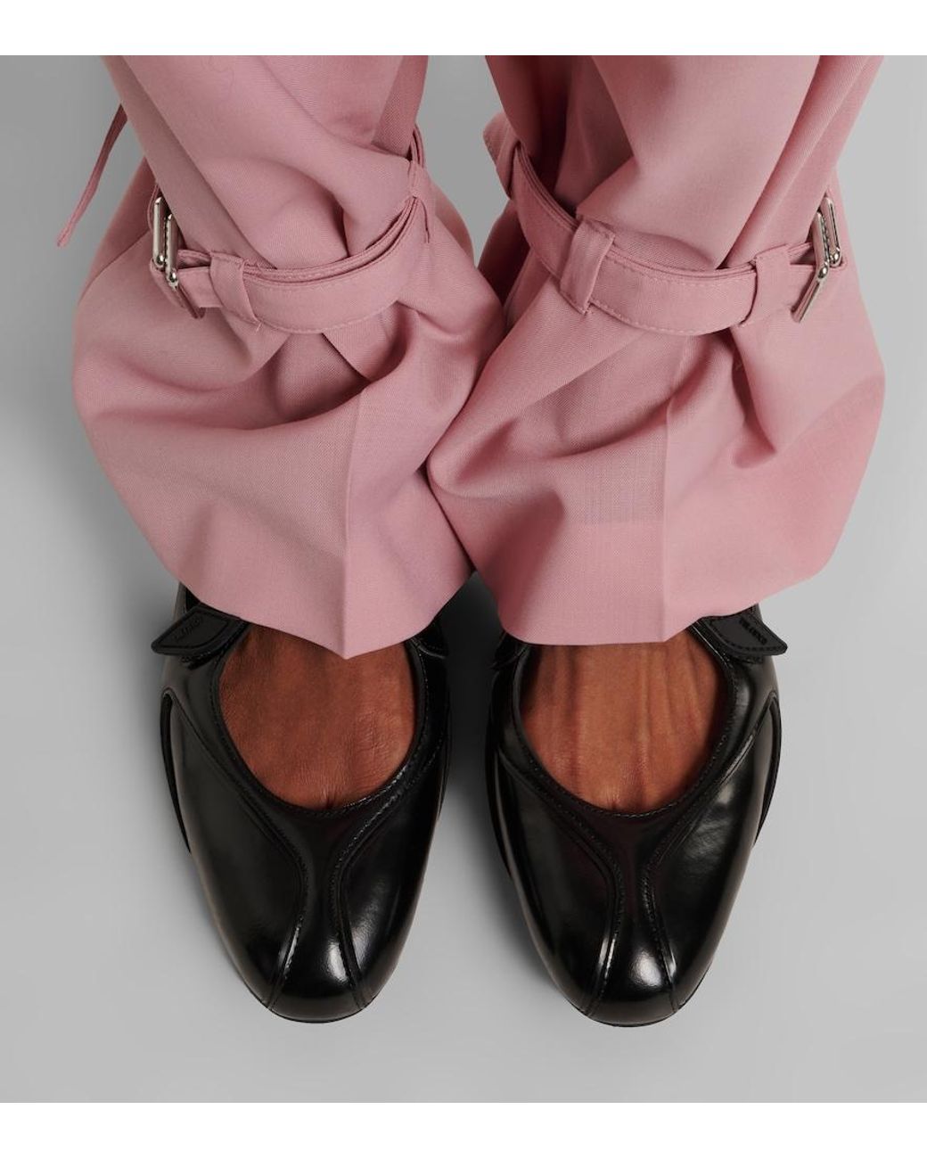 The Attico Black Floor 01 Patent Leather Ballet Flats