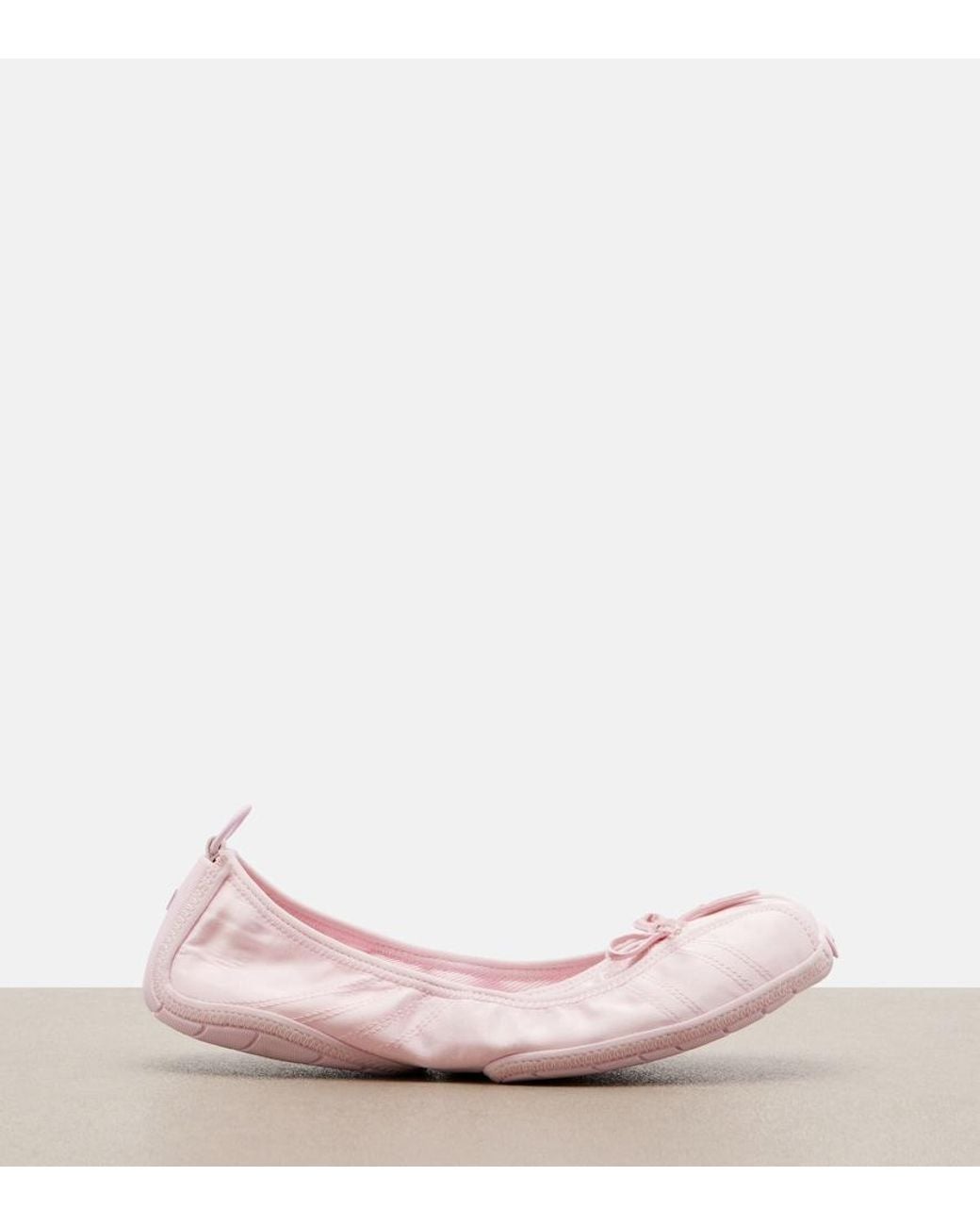 Balenciaga Pink Ballet Bow-Detail Ballet Flats
