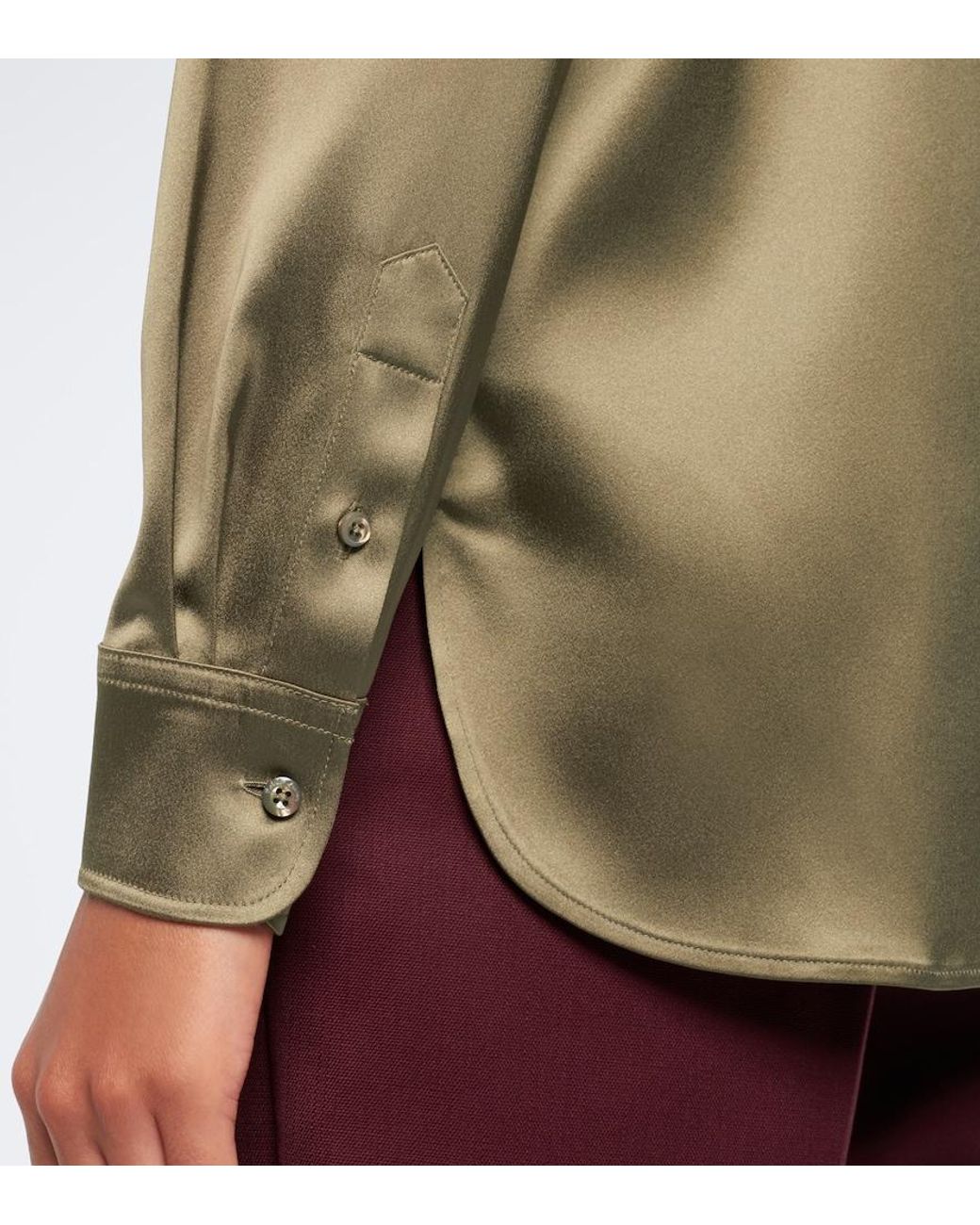 Ralph Lauren Green Adrien Satin Shirt