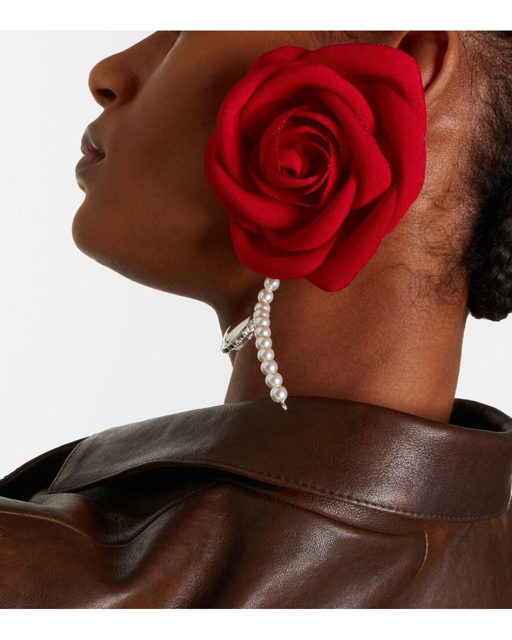 Magda Butrym Red Embellished Single Earring