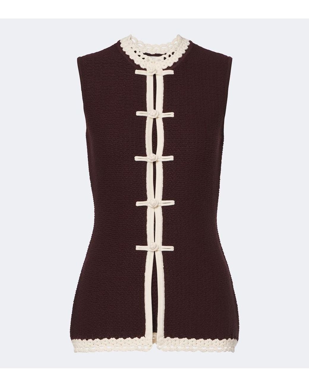 Posse Purple Hattie Crochet-Trimmed Top