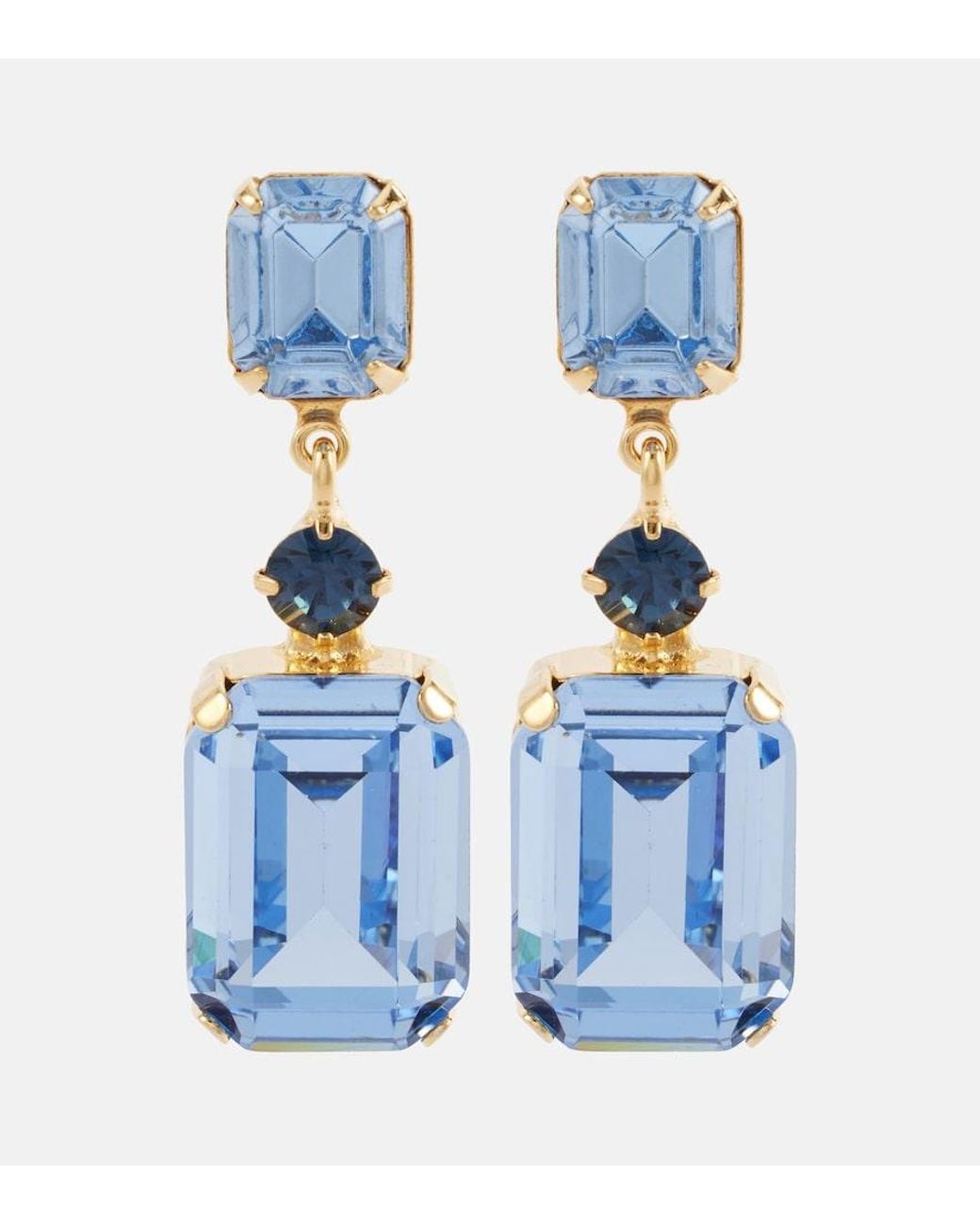 Jennifer Behr Blue Justine 18Kt-Plated Drop Earrings