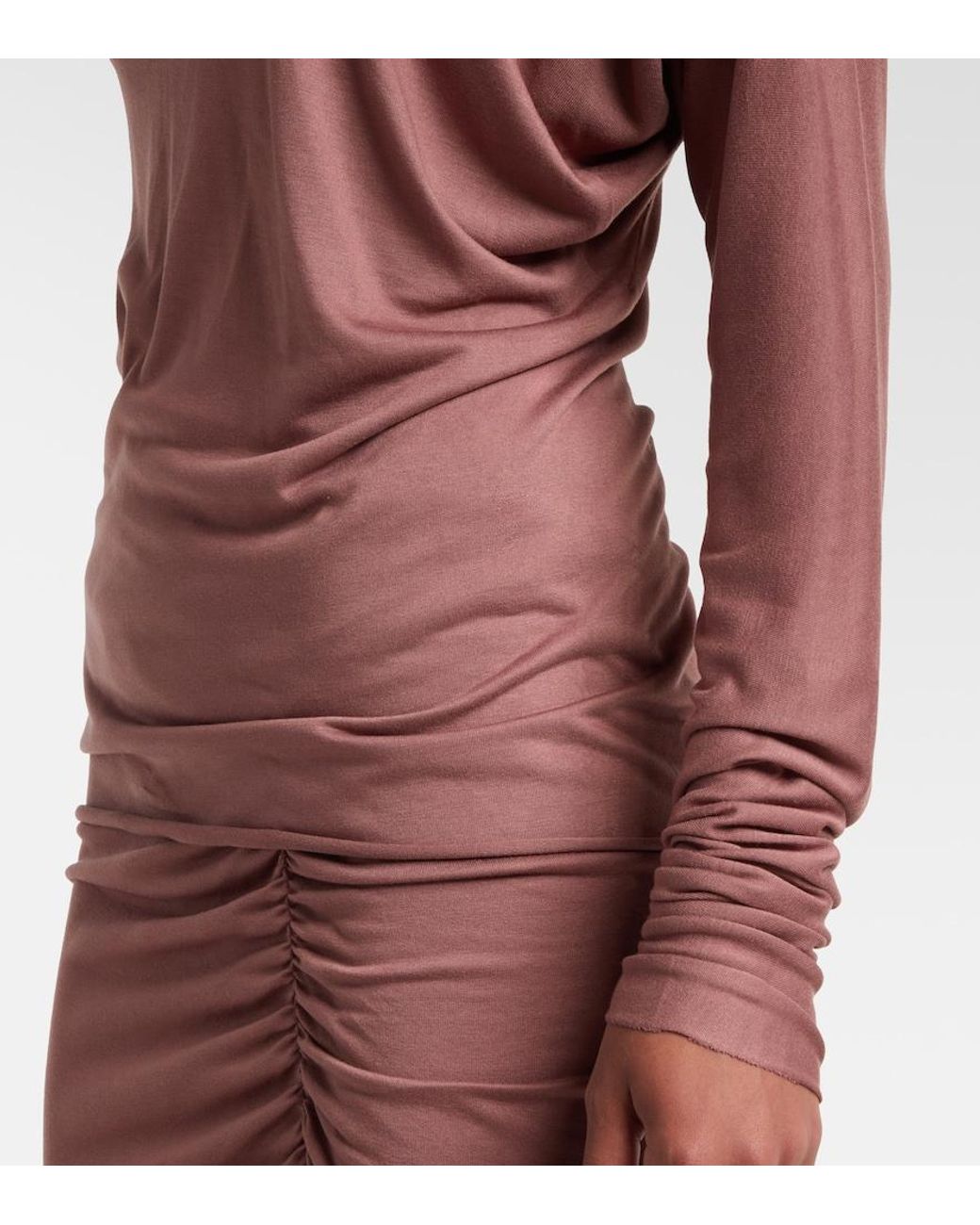 Rick Owens Pink Diana One-Shoulder Jersey Top