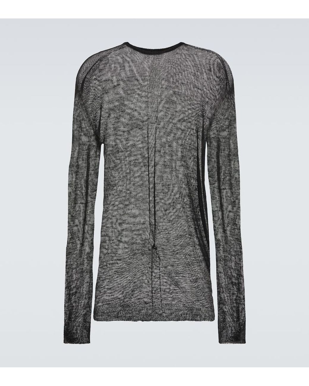 Rick Owens Gray Wool Sweatshirt for men