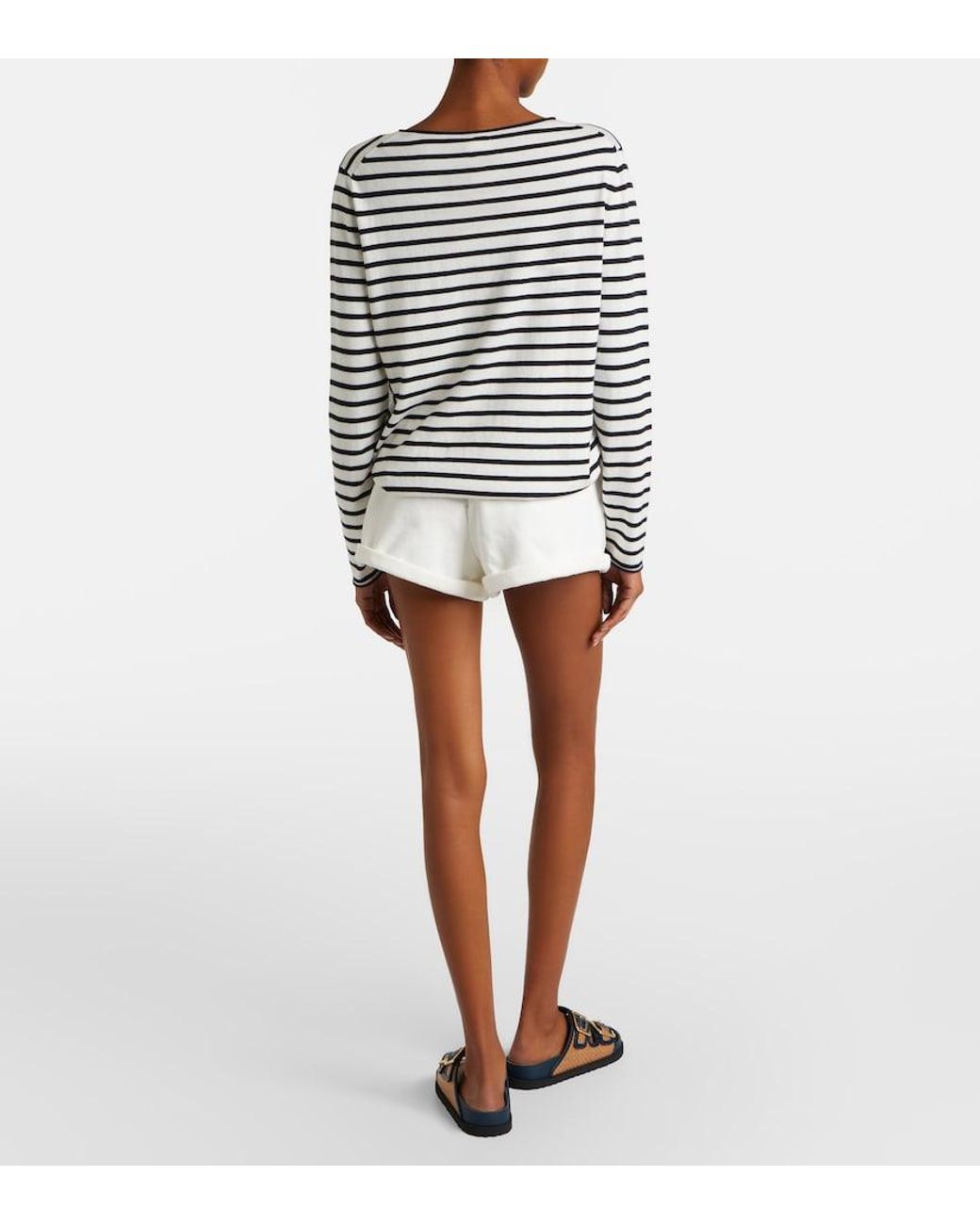 Citizens of Humanity White Vivienne Cotton Fleece Shorts