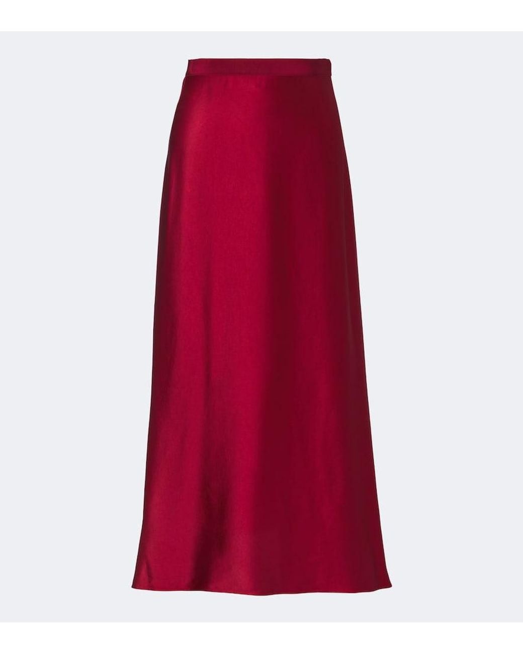 FFORME Red Carina Asymmetric Satin Maxi Skirt