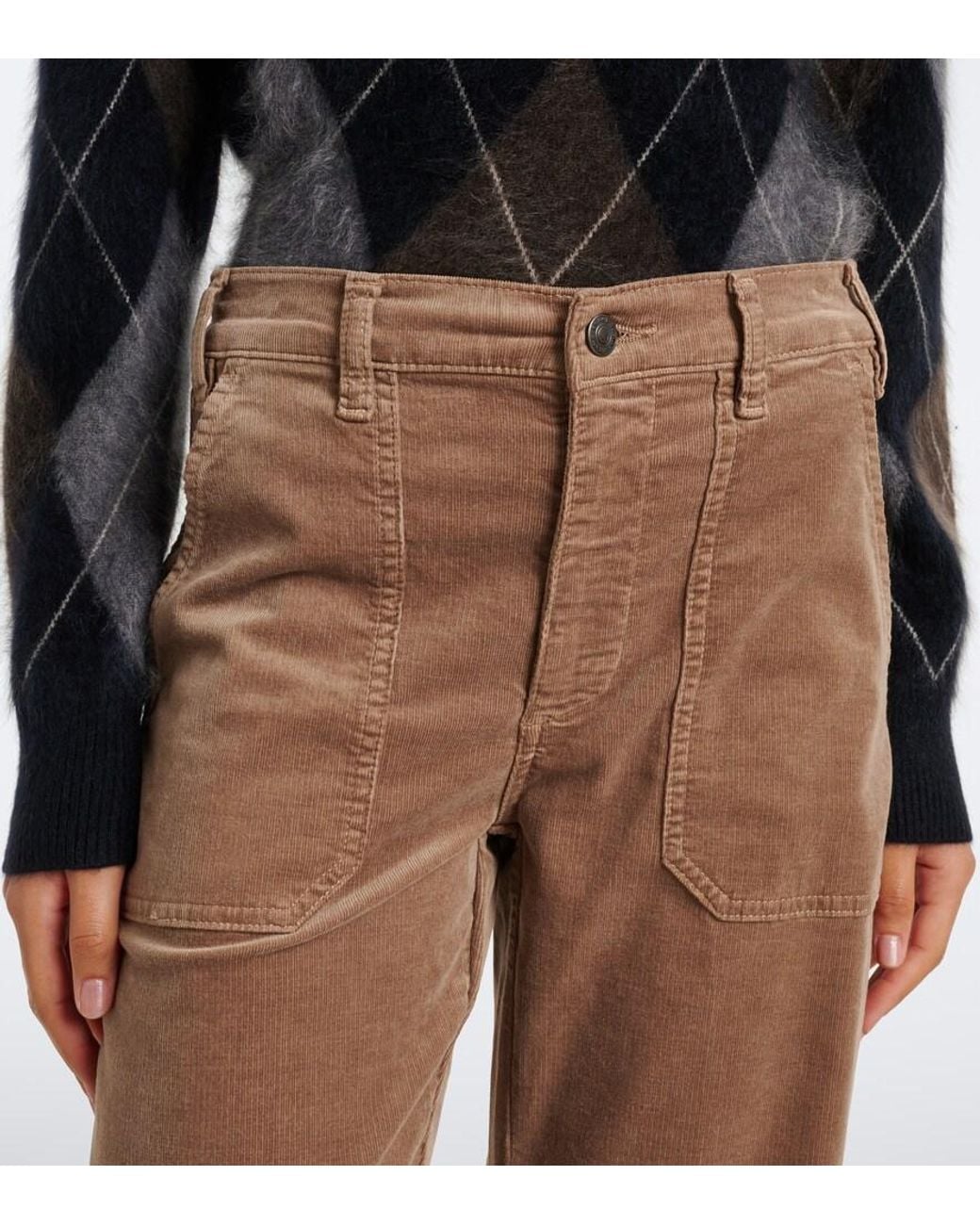 FRAME Brown Ranger Cotton-Blend Corduroy Wide-Leg Pants