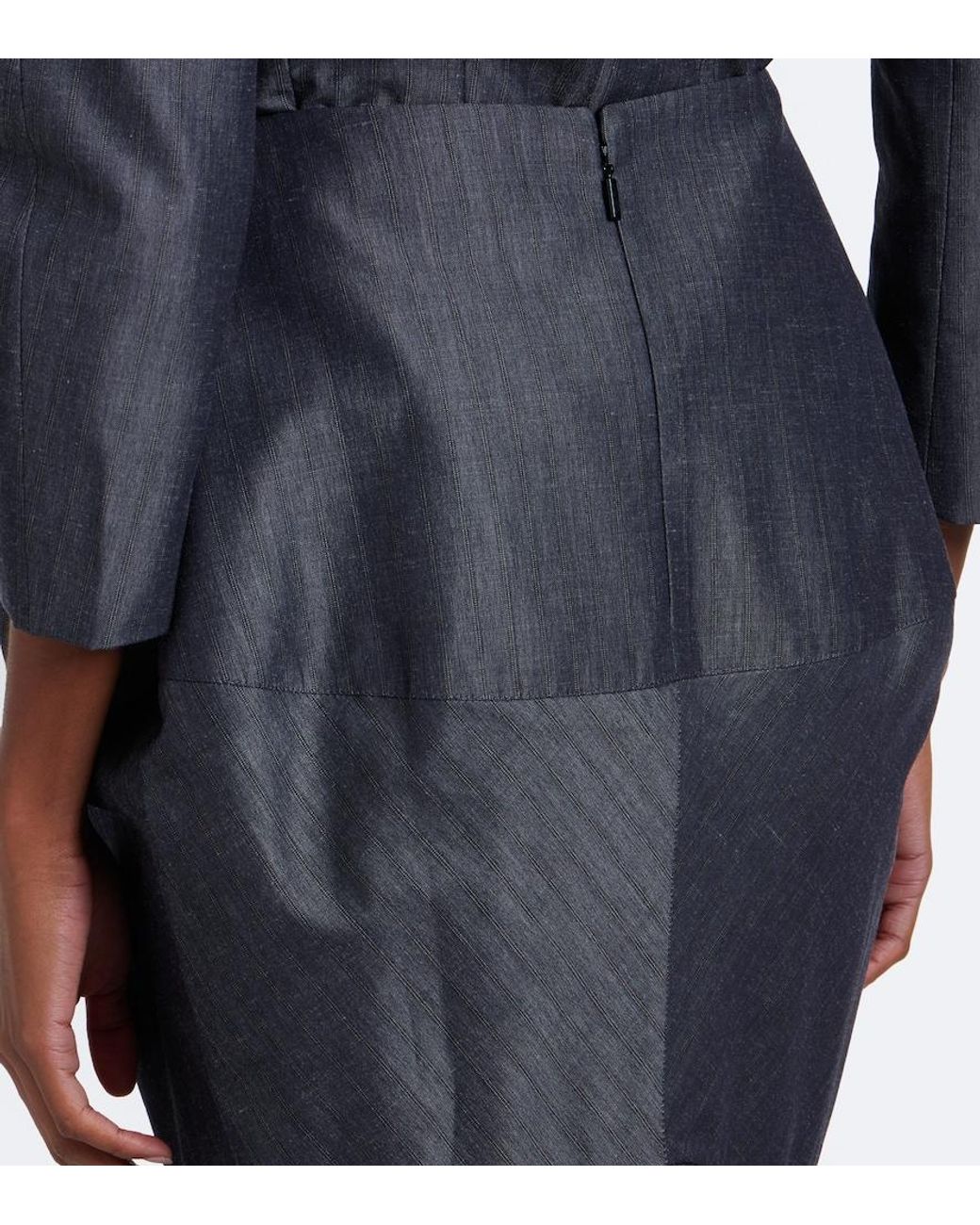 Jacquemus Gray Palmier Cotton And Mohair-Blend Midi Skirt