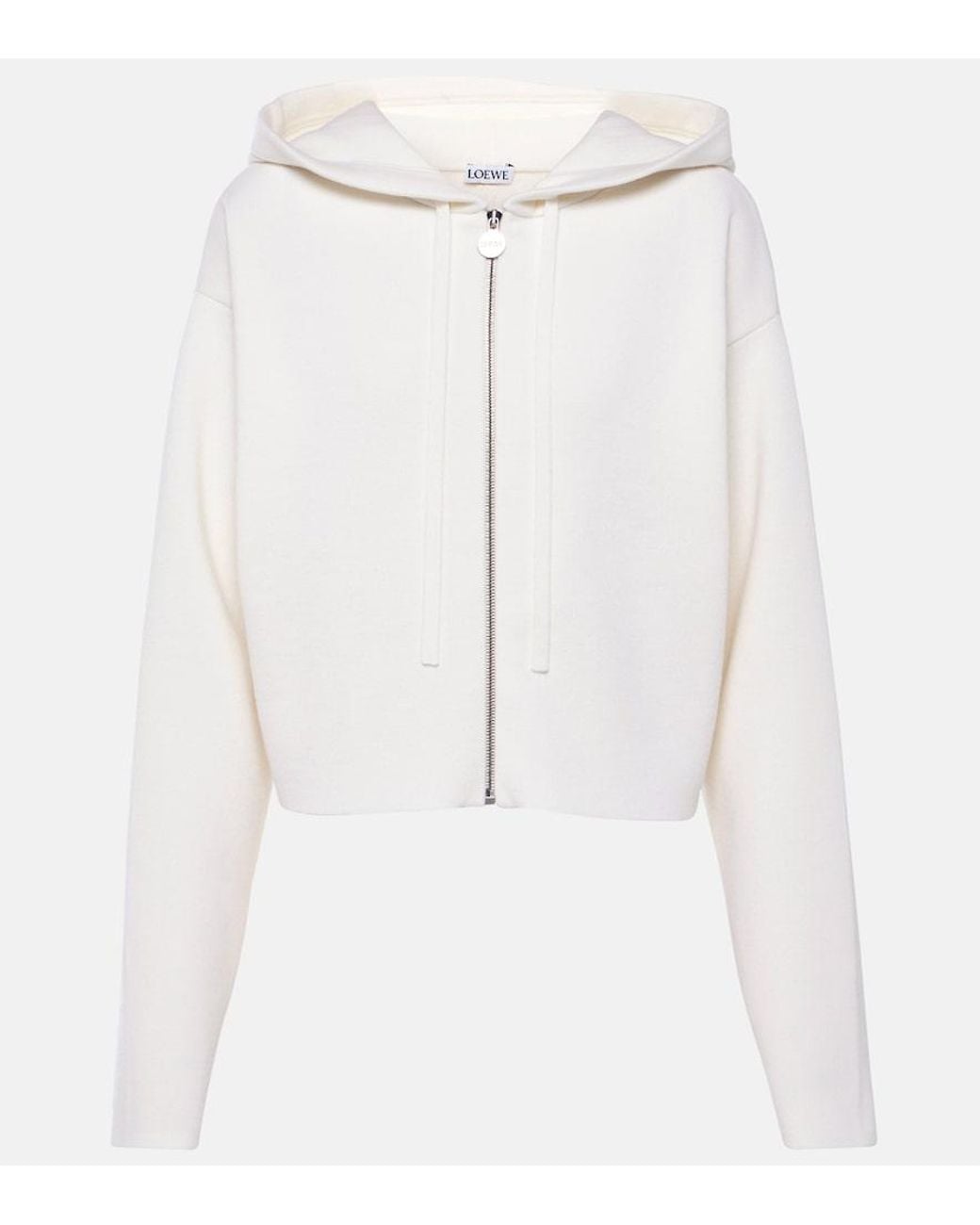 Loewe White Anagram Wool-Blend Zip-Up Hoodie