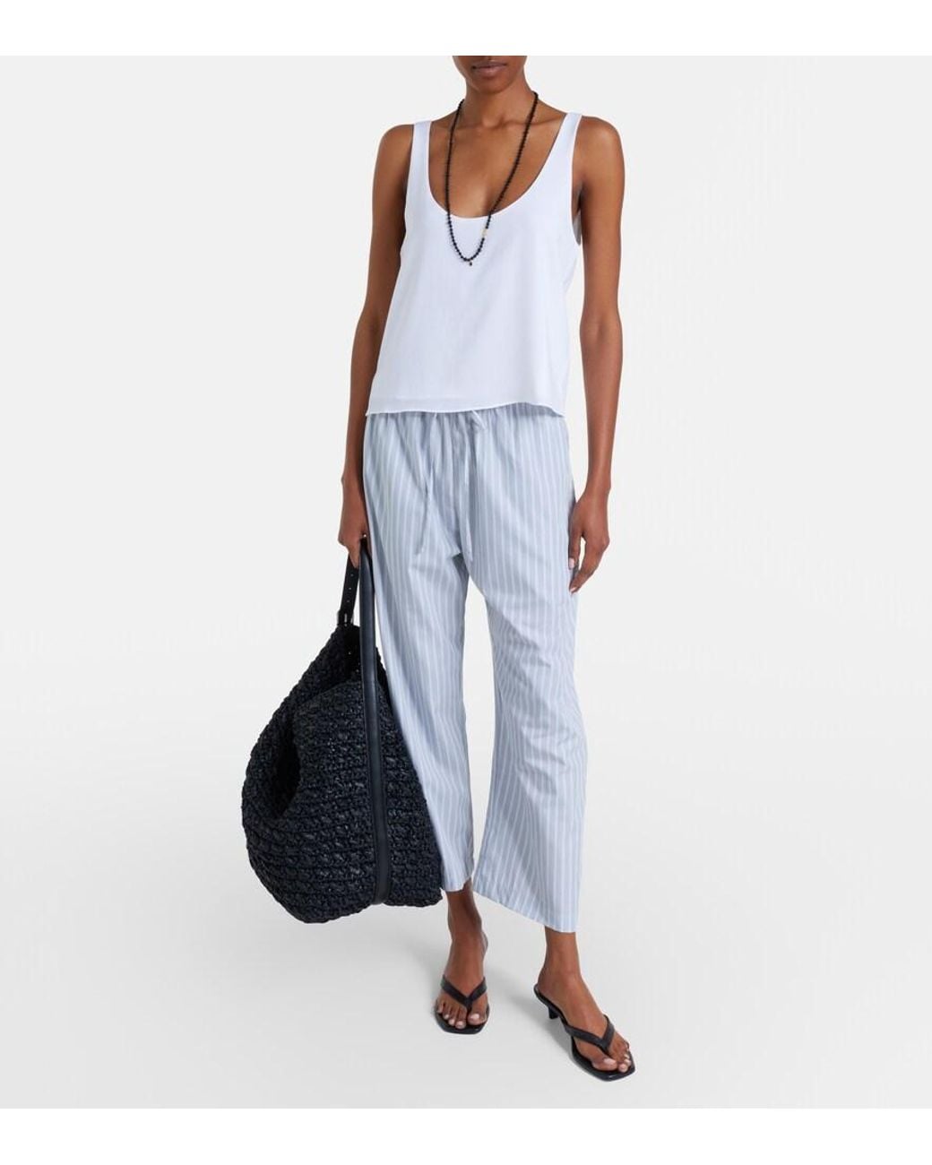 Leset White Ari Crepe Tank Top