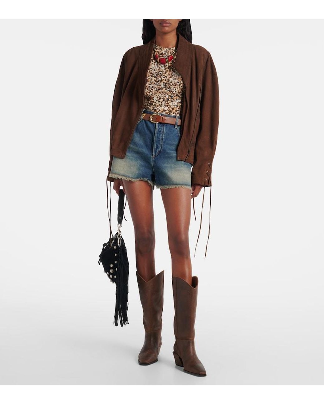 Paris Texas Brown Bettina Leather Cowboy Boots