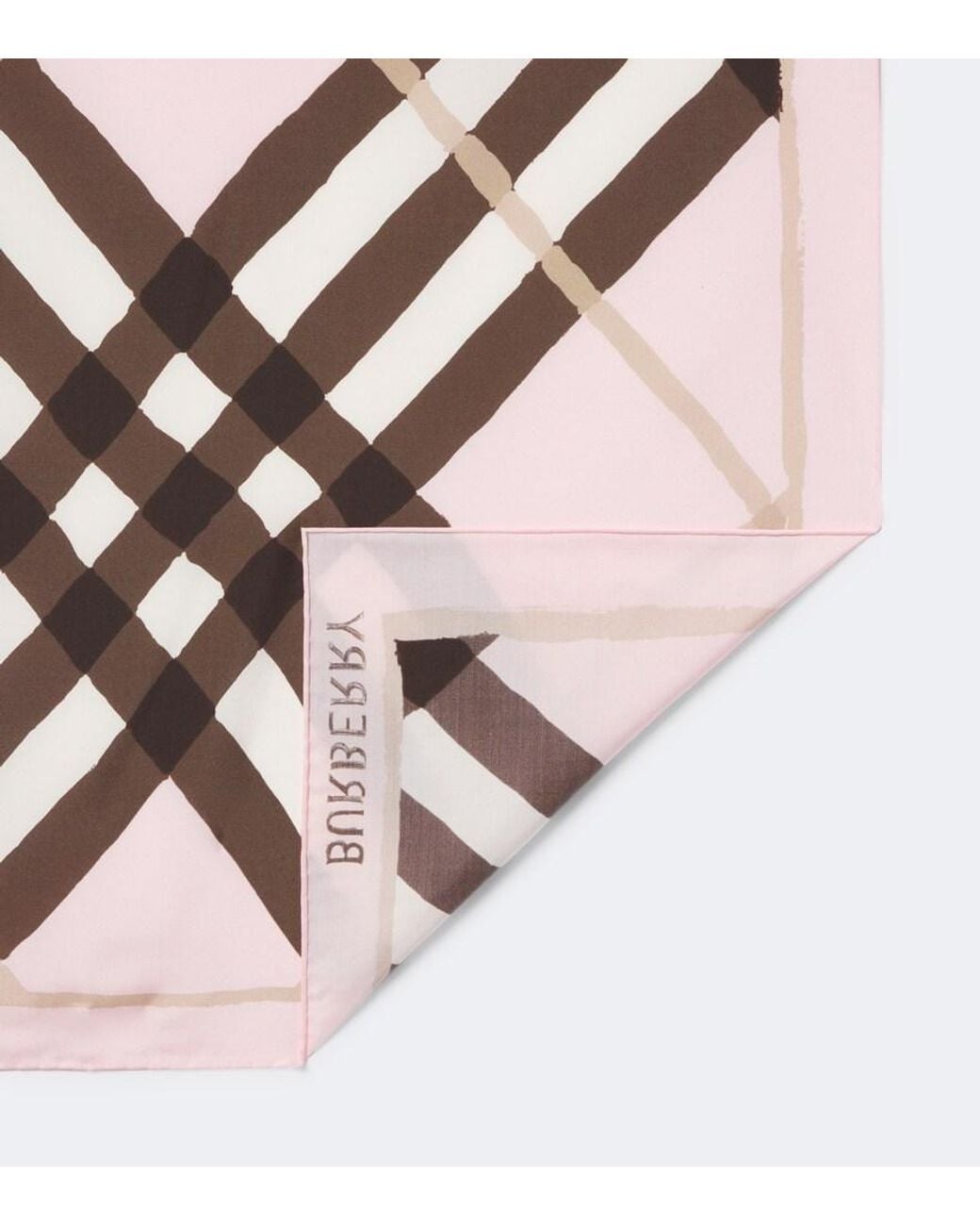 Burberry Pink Check Silk Poplin Scarf