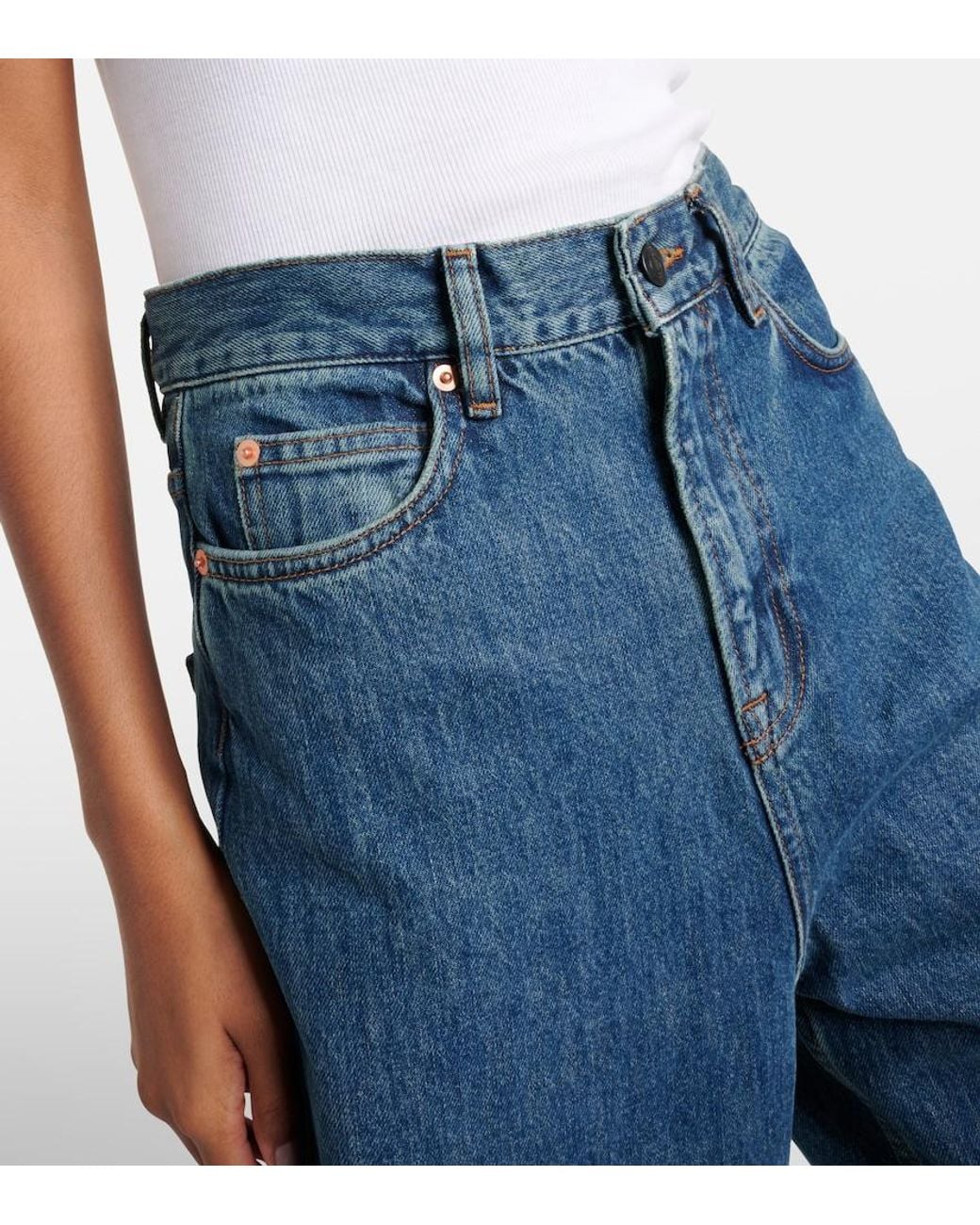 Wardrobe NYC Blue High-Rise Straight Jeans