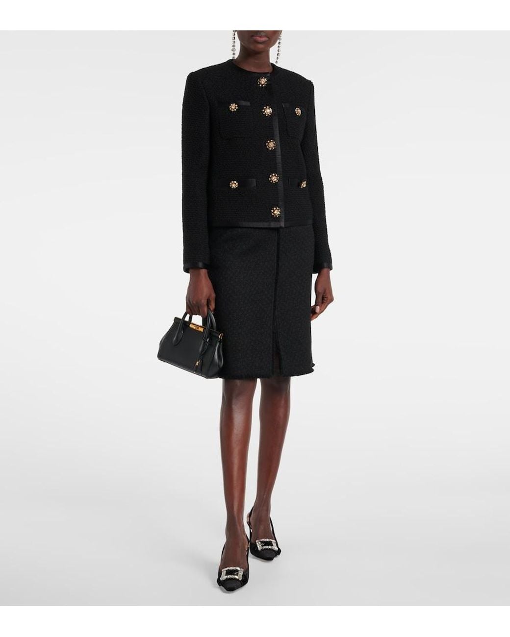 Dolce & Gabbana Black Embellished Velvet Slingback Pumps