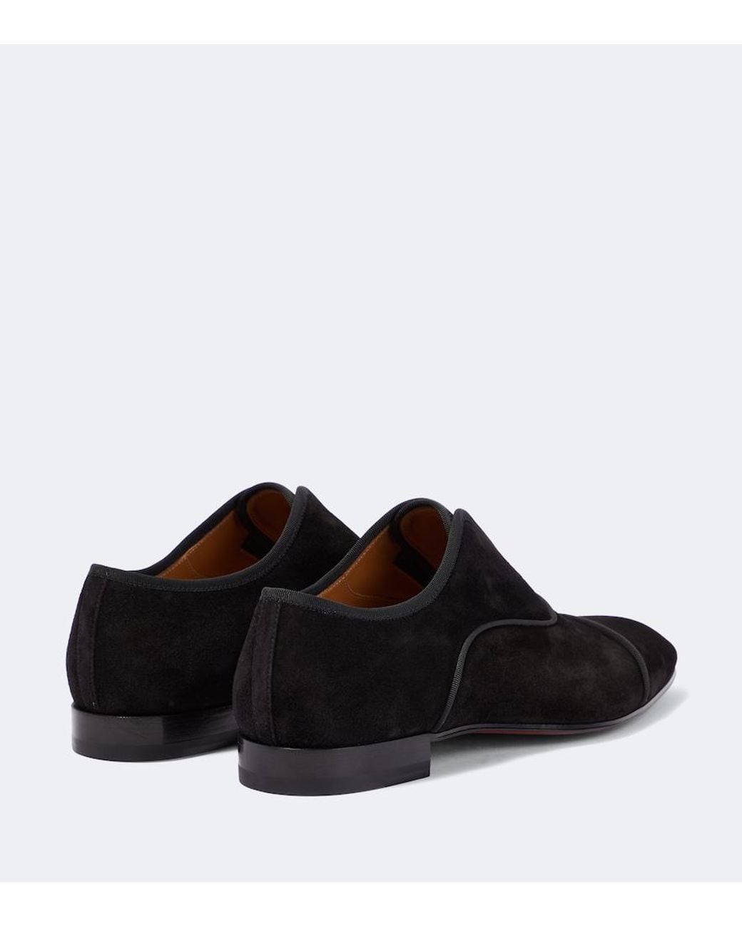 Christian Louboutin Black Alpha Velour Oxford Shoes for men