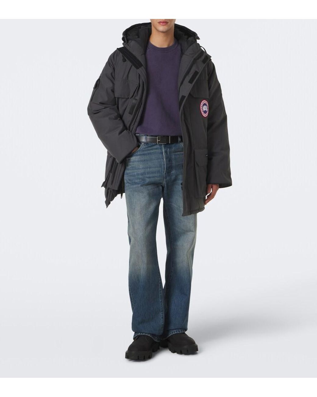 Canada Goose Black Expedition Hooded Down Jacket for men