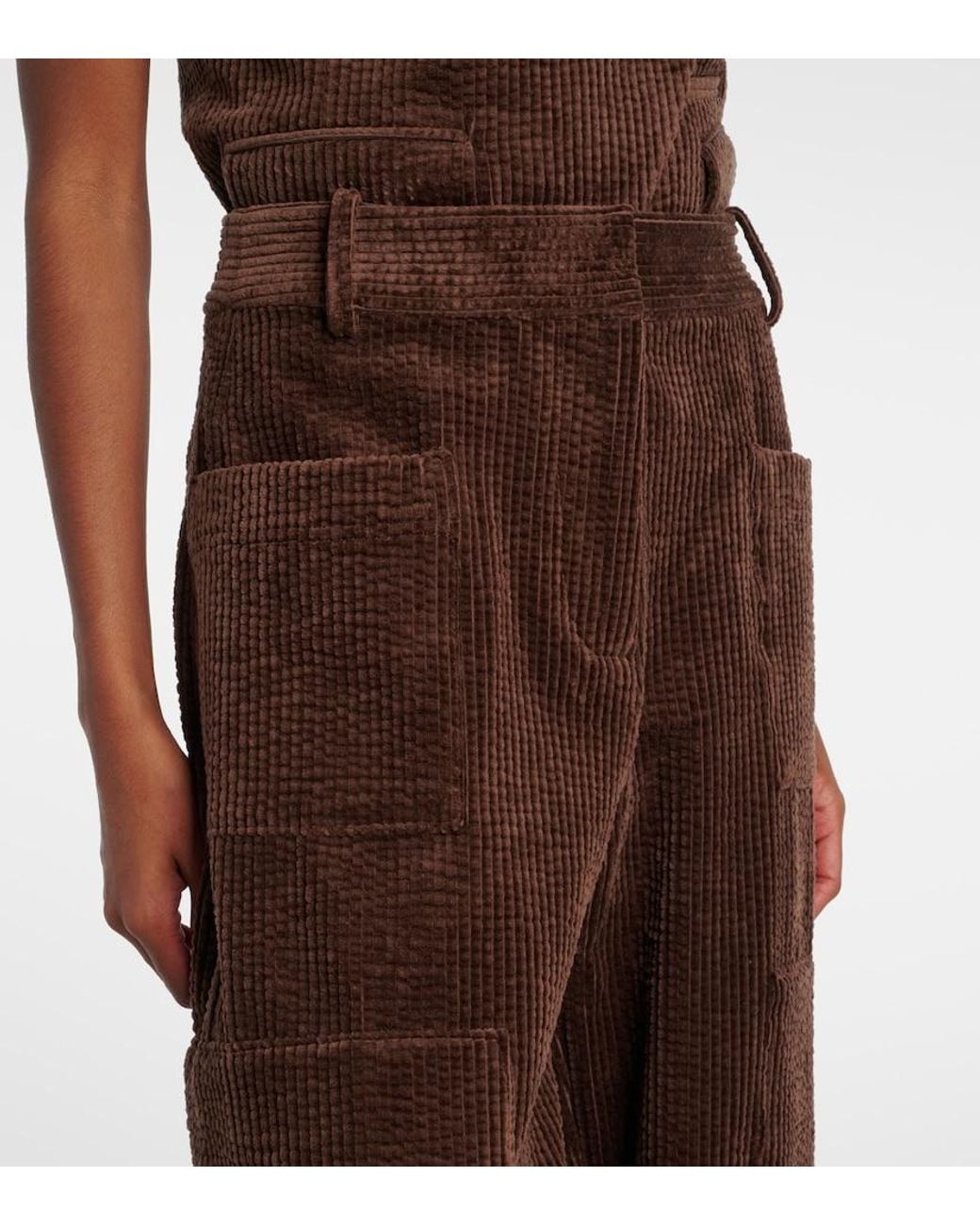 Ganni Brown Cotton Corduroy Cargo Pants