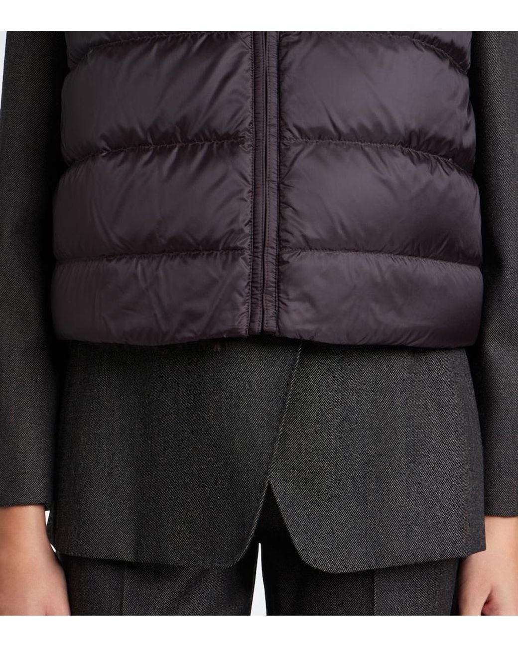 Max Mara Brown Zip-Up Puffer Vest