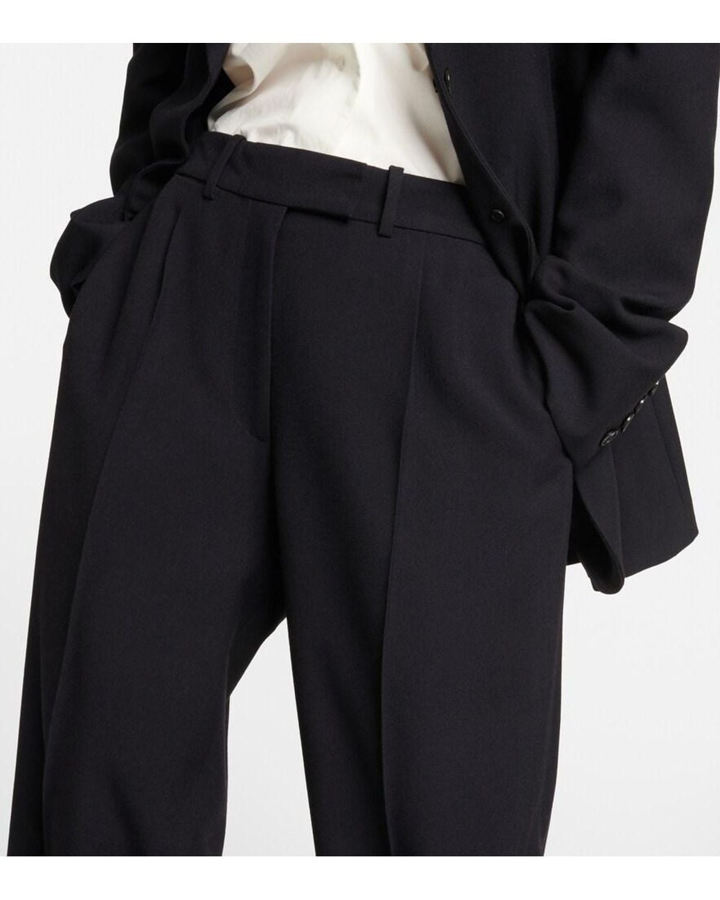 The Row Black Roan Wide-Leg Pants