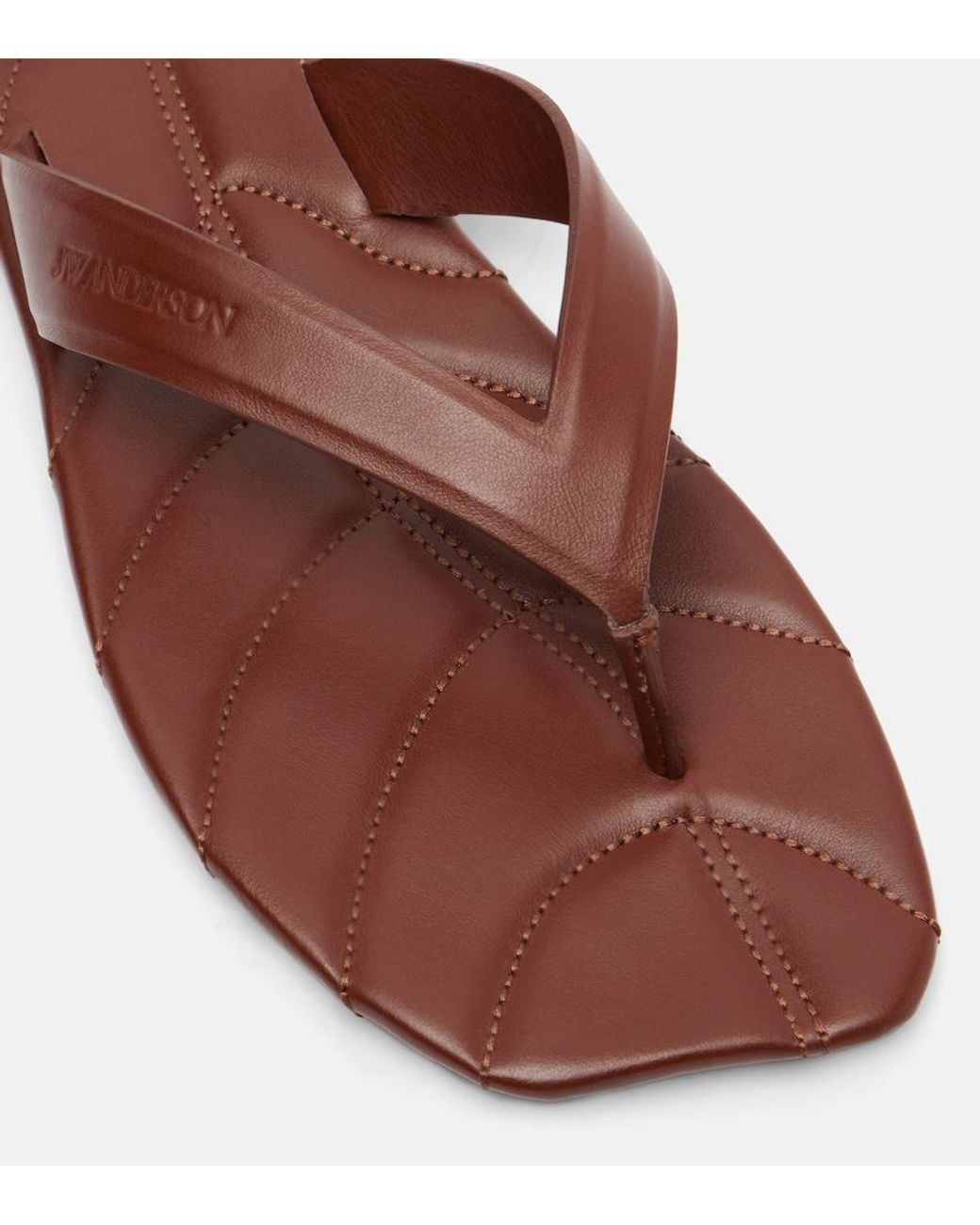 J.W. Anderson Brown Leaf Leather Thong Sandals