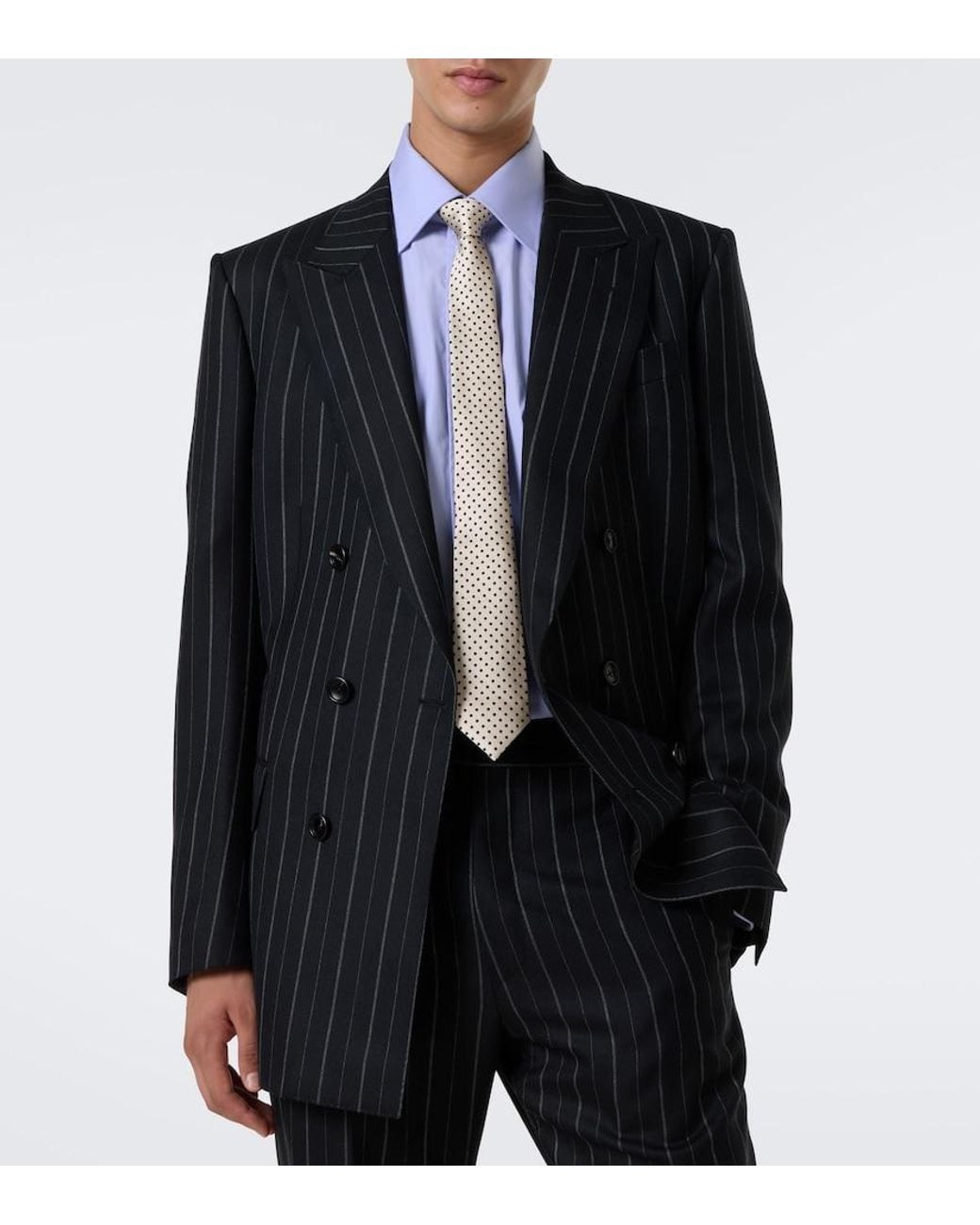 Tom Ford White Polka-Dot Silk Jacquard Tie for men