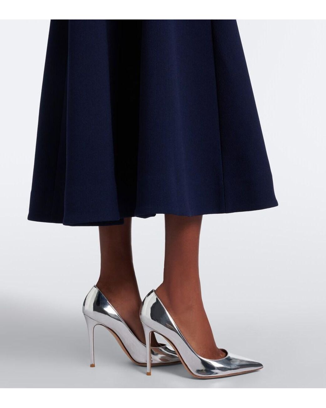 Rebecca Vallance Blue Crown Jewel Embellished Crepe Midi Dress
