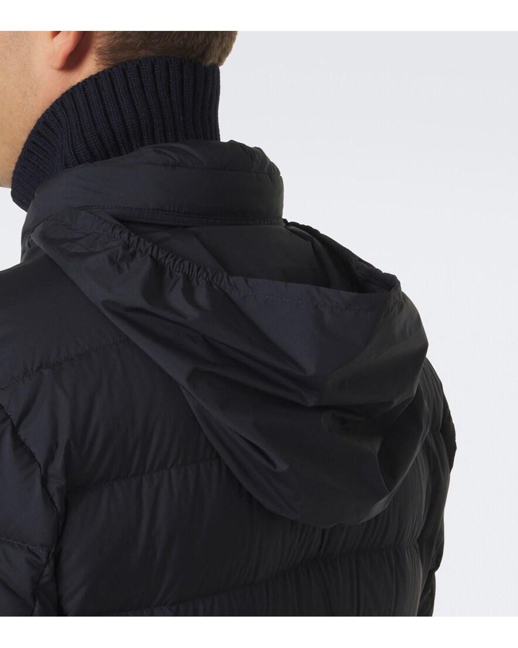 Moncler Blue Elarune Hooded Down Jacket for men
