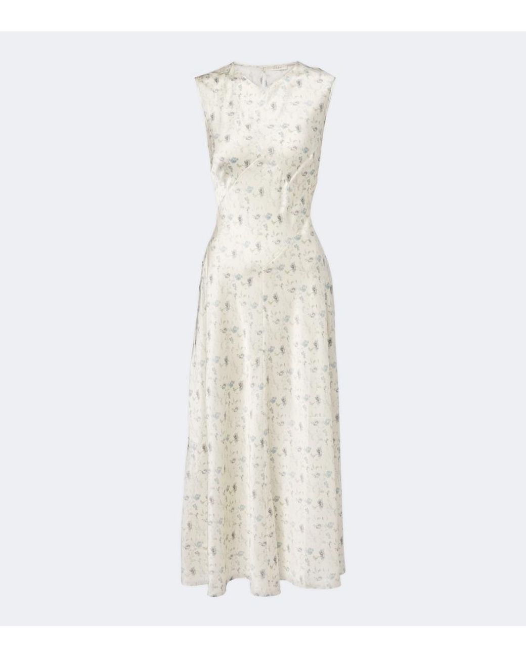 Doen White Adelana Floral Silk Midi Dress