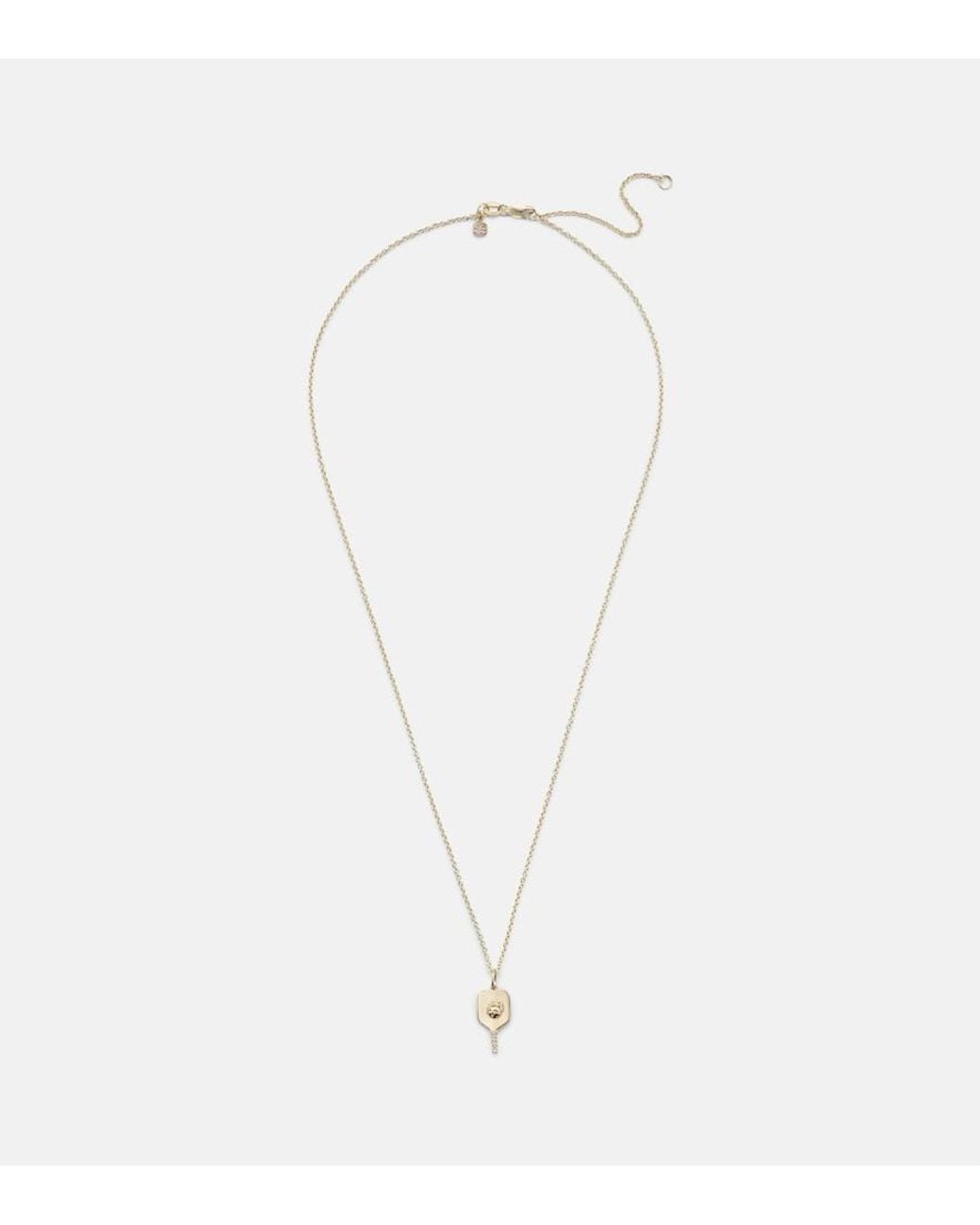 Sydney Evan White Pickleball 14Kt Pendant Necklace With Diamonds